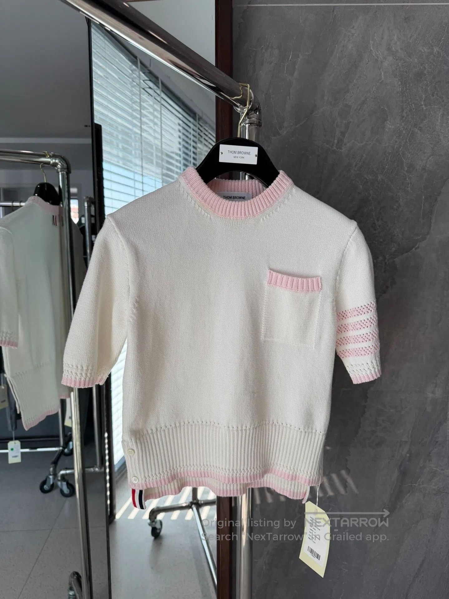 Thom Browne thom browne white knitted short sleeve top. Size US S / EU 44-46 / 1 - 1 Thumbnail