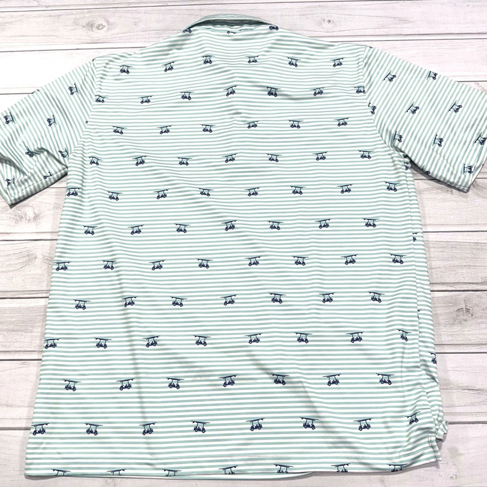 Vintage Bald Head Blues Polo Shirt Mens L Green Striped Golf Logo Shirt Size US L / EU 52-54 / 3 - 3 Thumbnail