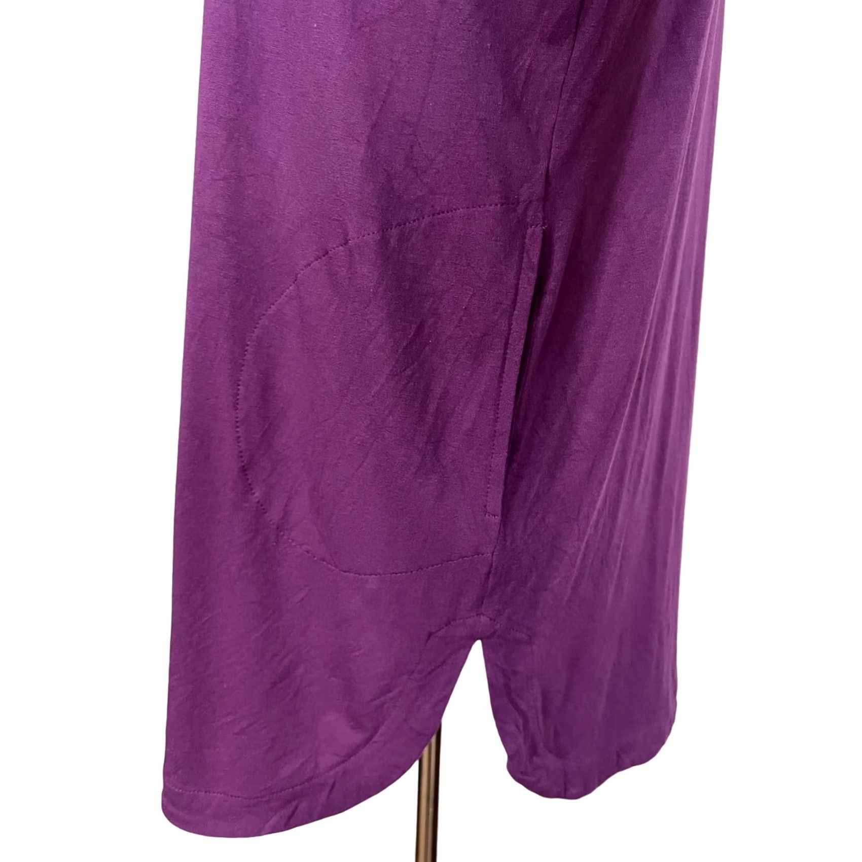 J. Jill J.Jill Wearever Top Long Sleeve Knit Button Front Tunic Pockets Women’s Petite M Purple Knit's Tunic Blouse Shirt Size M / US 6-8 / IT 42-44 - 4 Thumbnail