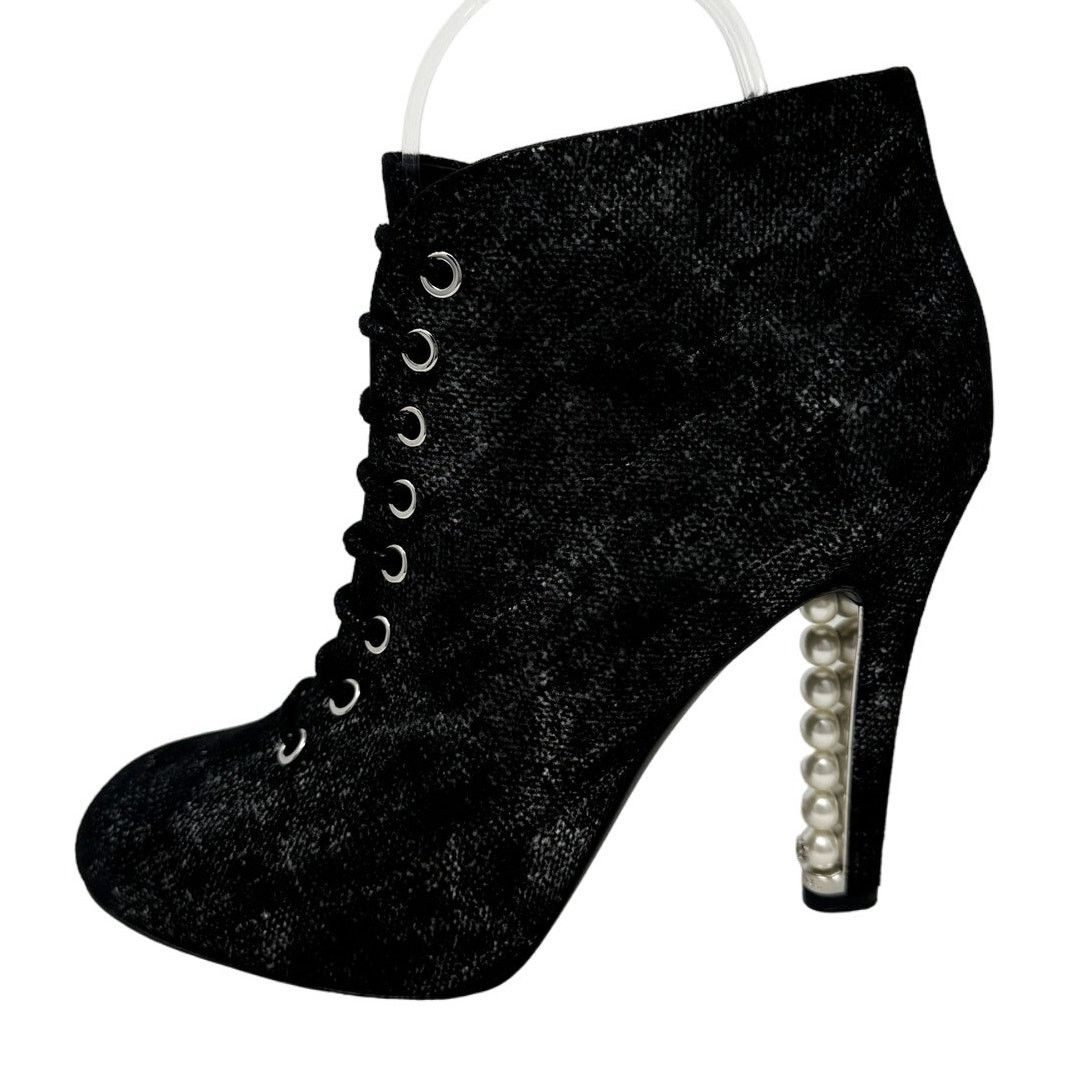 Chanel Chanel Pearl Heel CC logo Victorian Ankle Boots size 38 Size US 8 / IT 38 - 1 Thumbnail