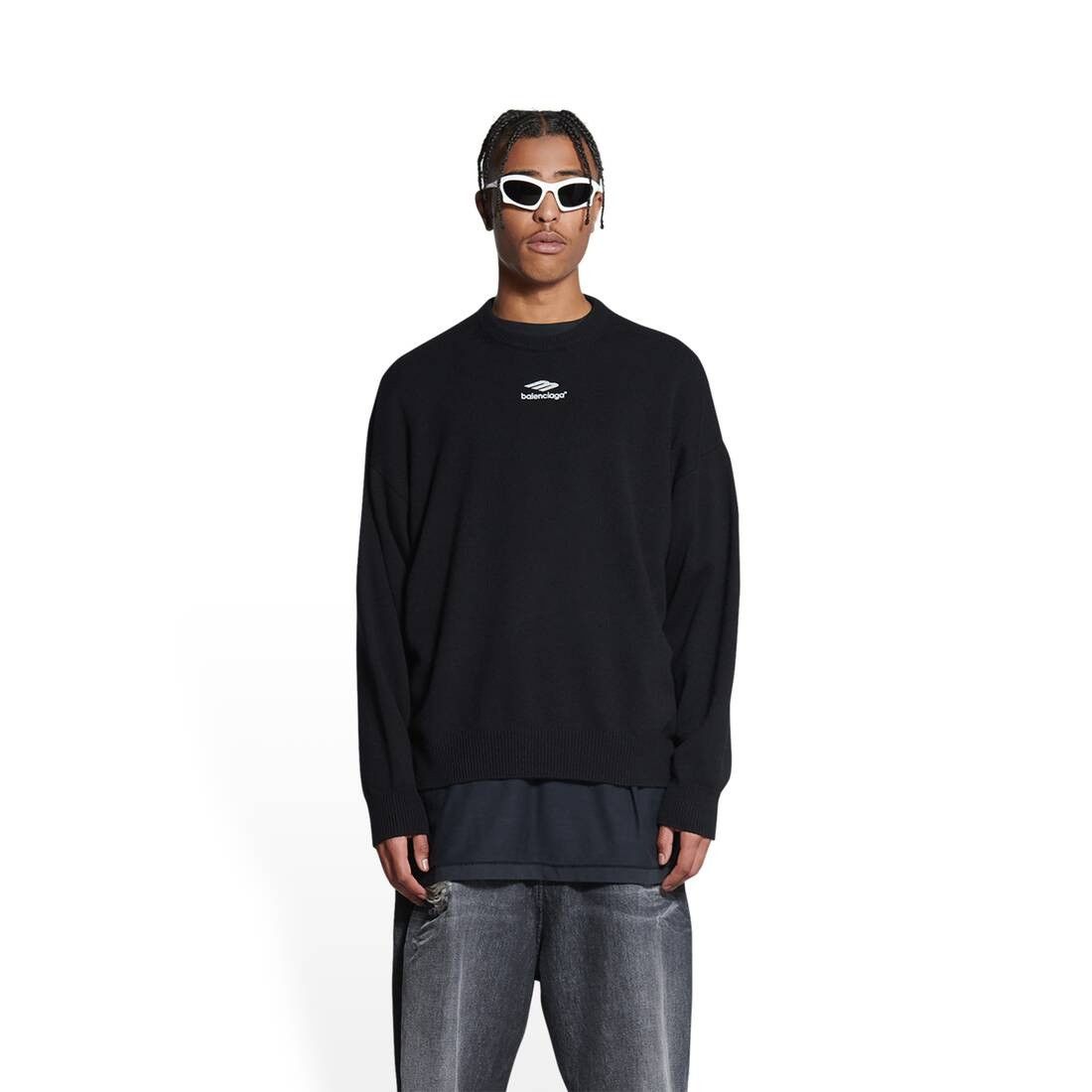 Balenciaga o1mt1gz0125 3B Sports Icon Sweater in Black Size US XL / EU 56 / 4 - 6 Thumbnail
