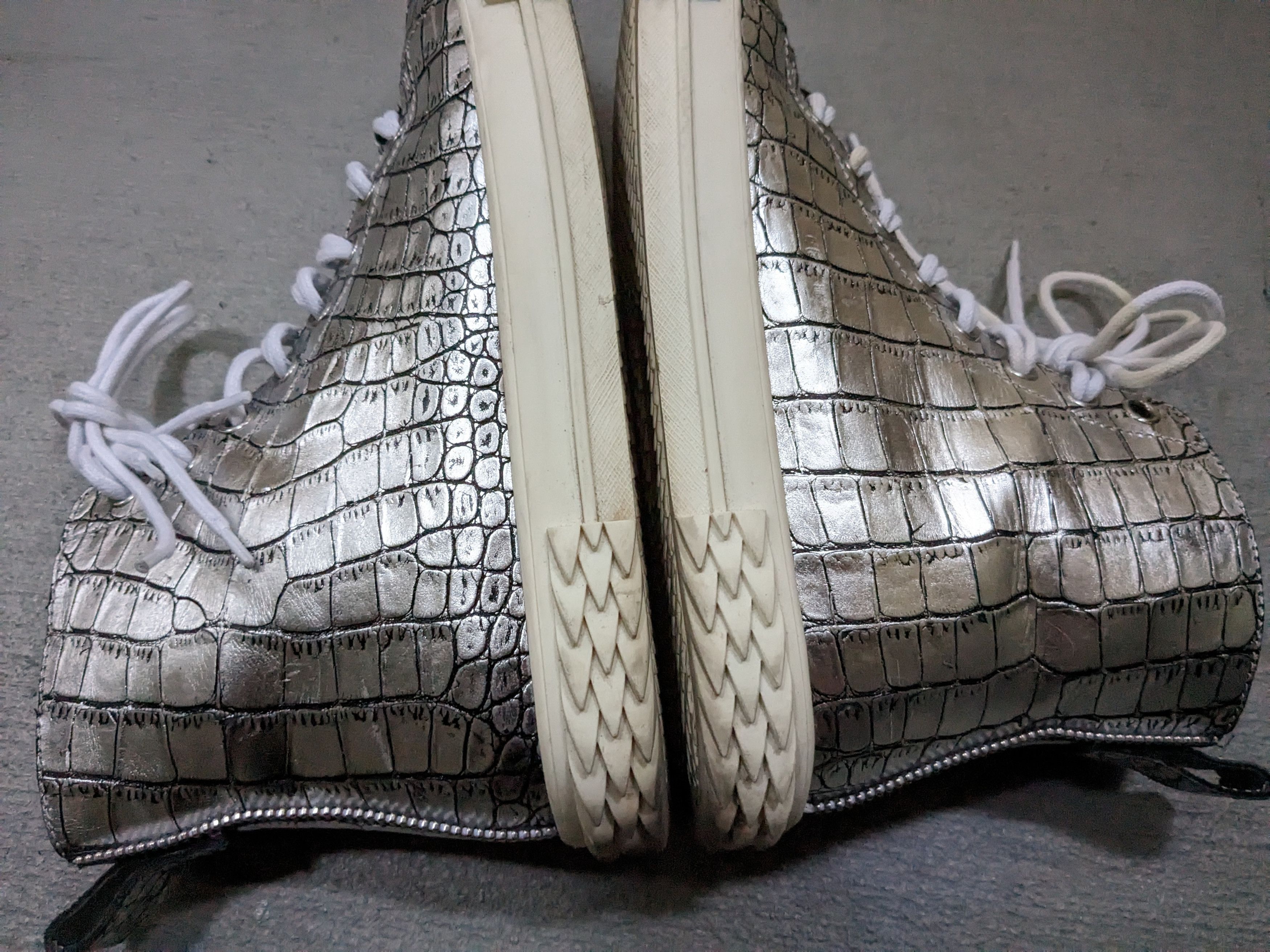 Giuseppe Zanotti Giuseppe Zanotti Sneakers Silver Crocodile Embossed High Top Size US 10 / EU 43 - 4 Thumbnail