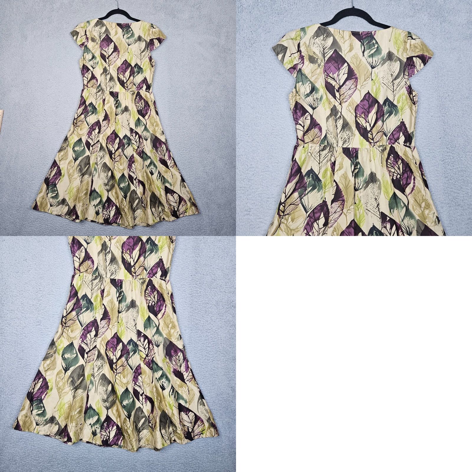 Rains VIOLA Dress Women's Silk Knee Length A-Line Floral Round Neck Short Sleeve 2 Multicolor Modern Pattern 100% Silk Size XS / US 0-2 / IT 36-38 - 8 Thumbnail