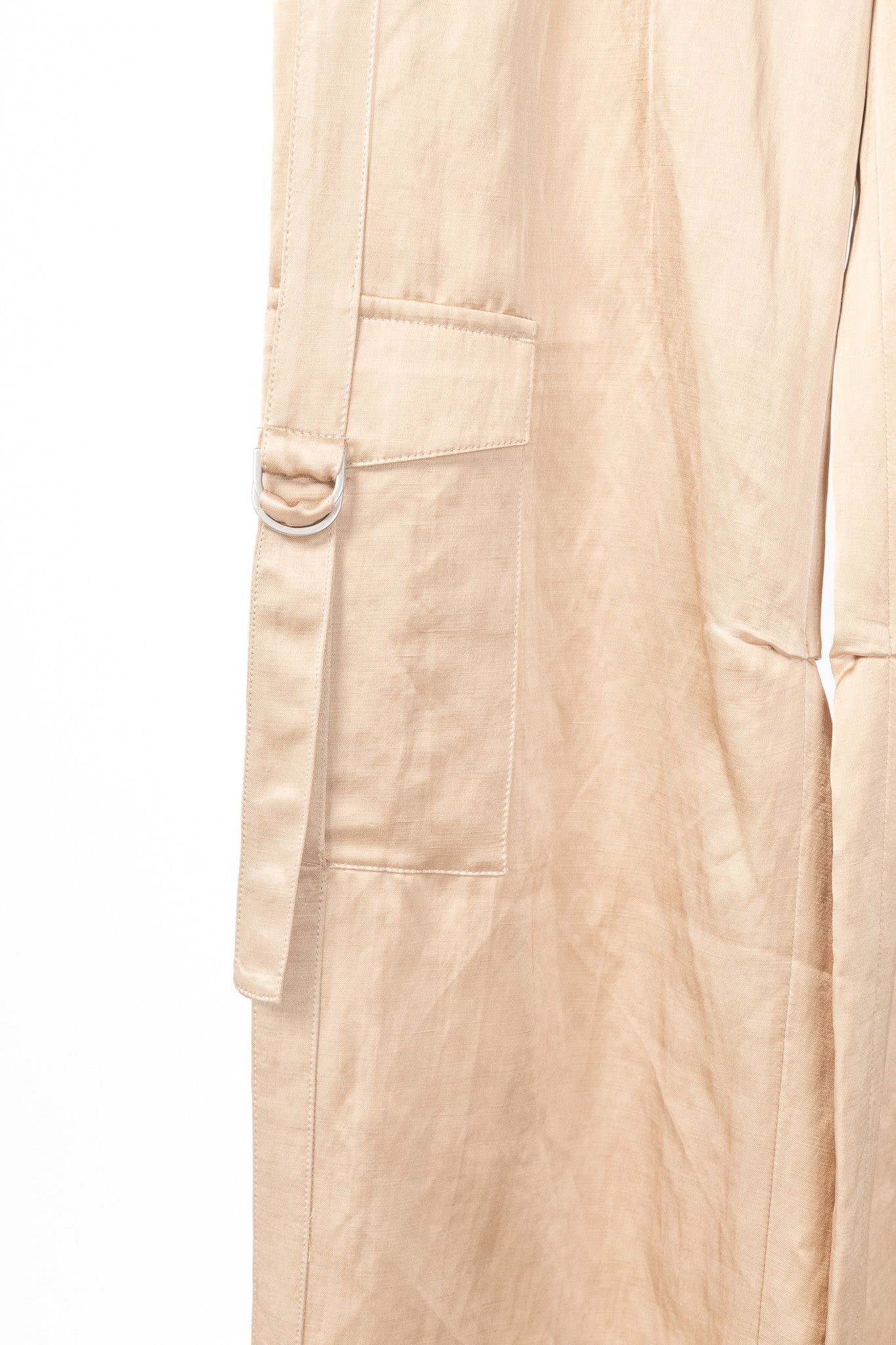 Luisa Cerano Luisa Cerano Cashew Cotton & Linen Satin Cargo Pants Size 27" / US 4 / IT 40 - 5 Thumbnail