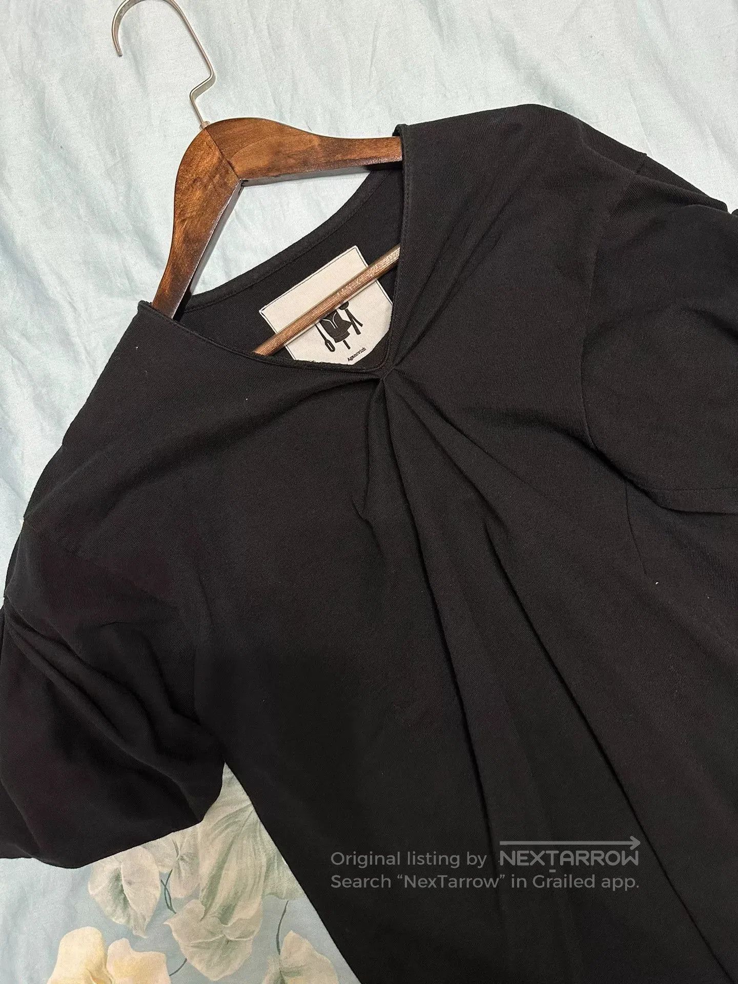Aganovich AGANOVICH Short Sleeve Black Top. Size S / US 4 / IT 40 - 2 Thumbnail