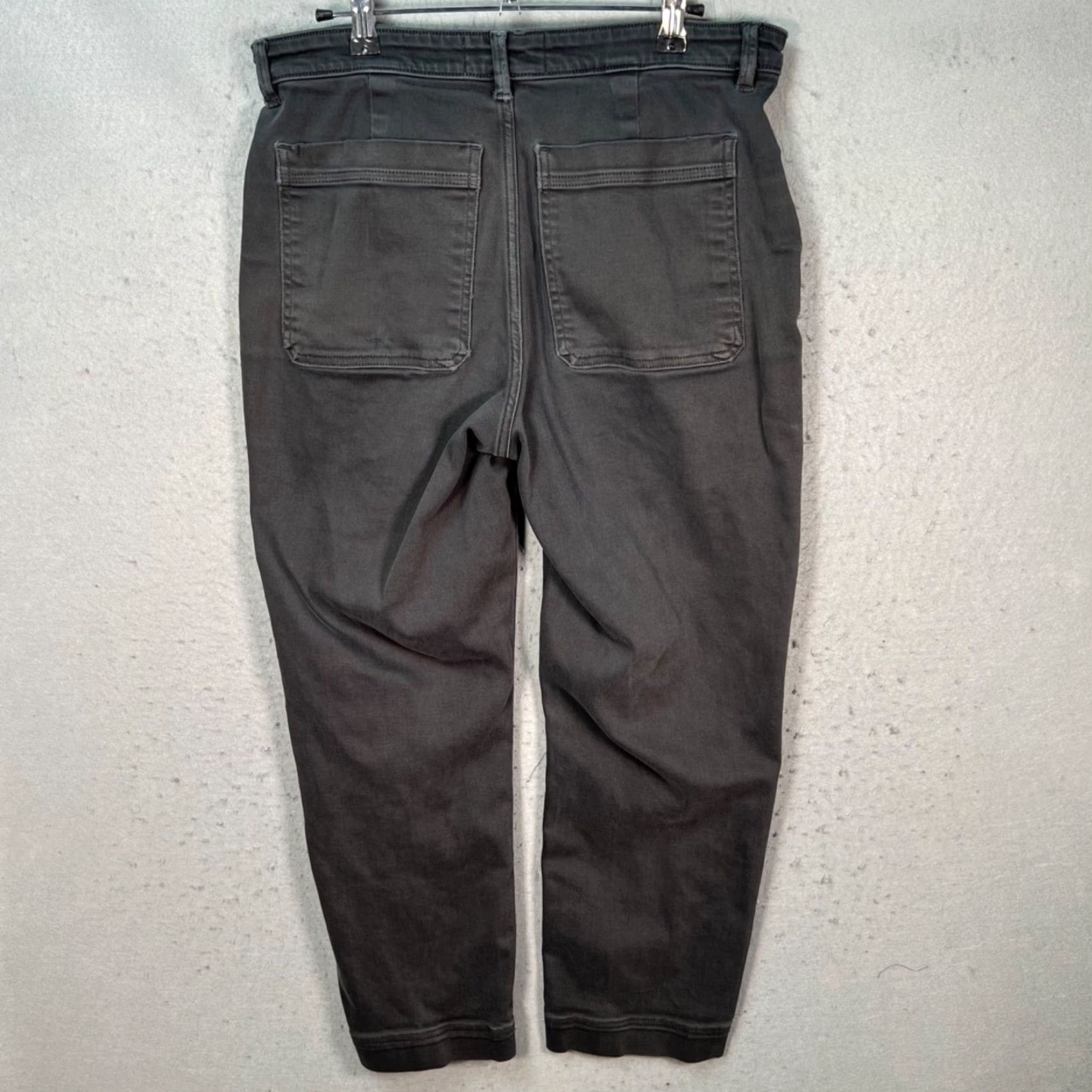 Everlane Everlane Pants Womens Size 10 Dark Gray High-Rise Cotton Blend Tapered Ankle Stretch Size 32" / US 10 / IT 46 - 2 Thumbnail