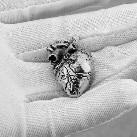 JINUMO Anatomical Heart Hip Hop Pendant Necklace Size ONE SIZE - 2 Thumbnail