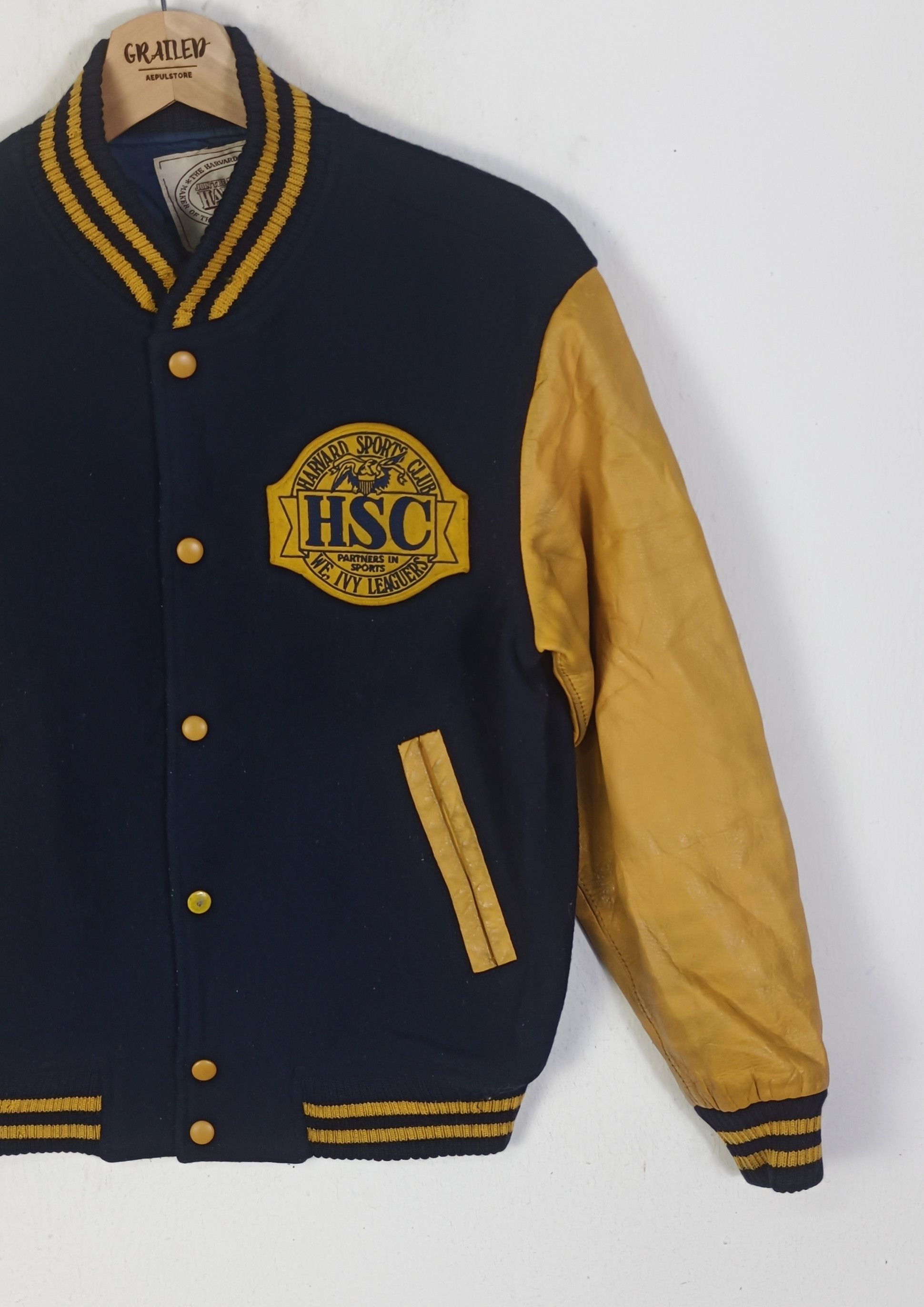 Japanese Brand Vintage Havard Sport Club Varsity Leather Wool Jacket Size US M / EU 48-50 / 2 - 4 Thumbnail