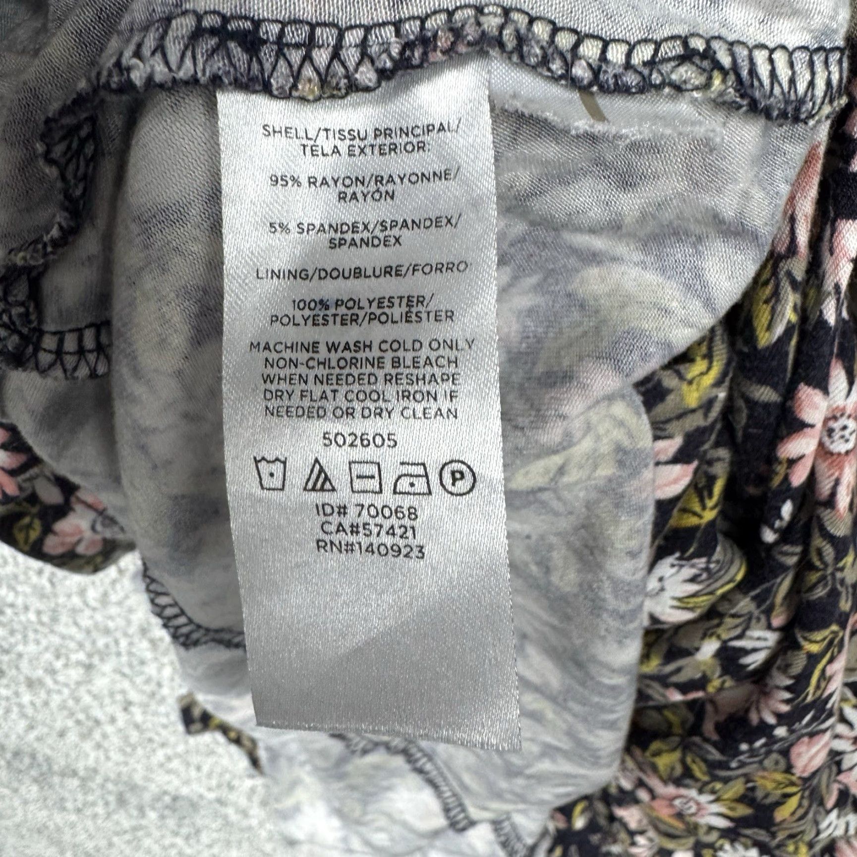 Loft LOFT Dress 8 Wildflower Floral Sleeveless V-Neck A-Line Knit/Polished Bohemian Multicolor Knee Length Zipper Casual Party/Cocktail/Moto Travel Womens Size M / US 6-8 / IT 42-44 - 5 Thumbnail