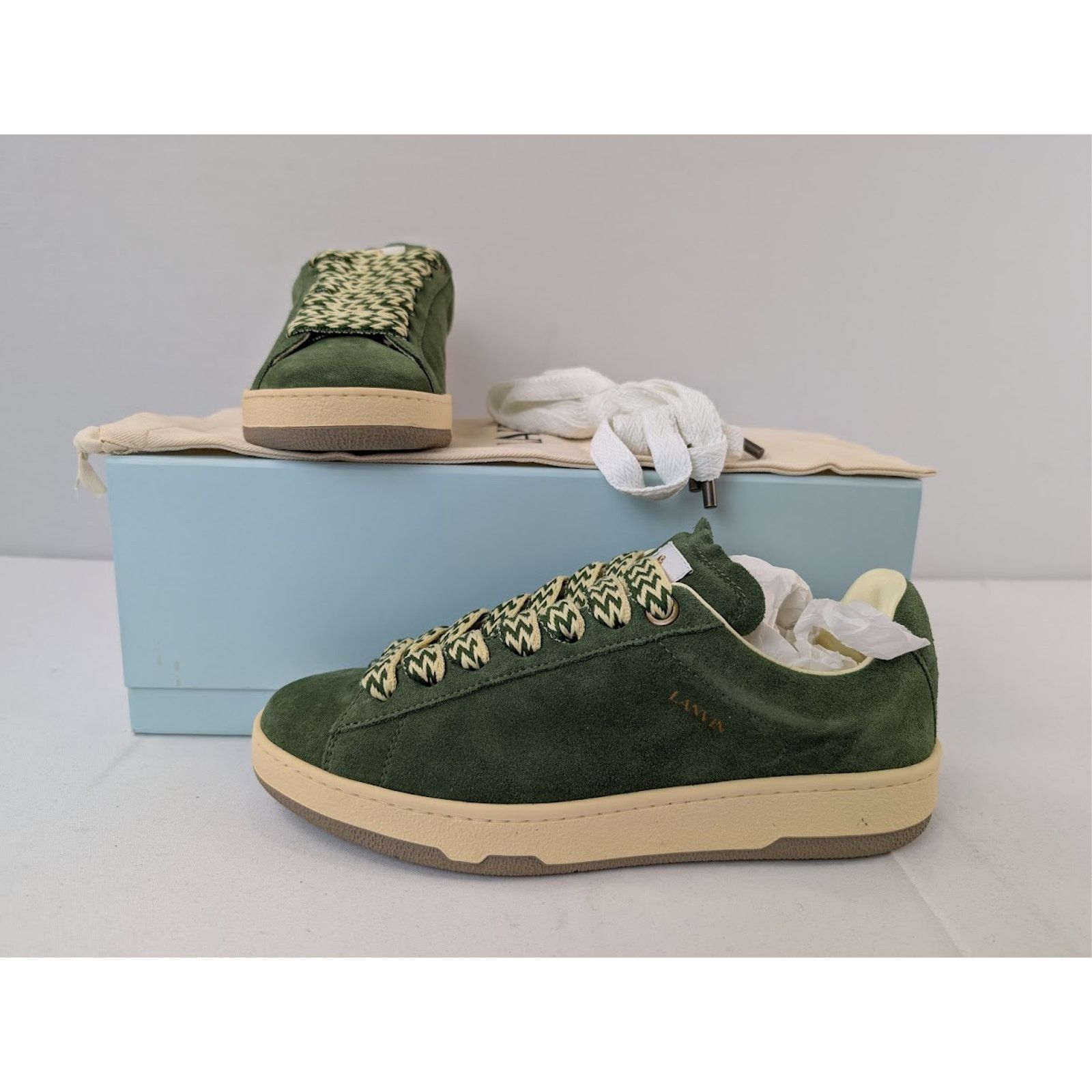 Lanvin o1rshd1 Curb Lite Low-Top Sneakers in Dark Green Size US 11 / EU 44 - 20 Thumbnail