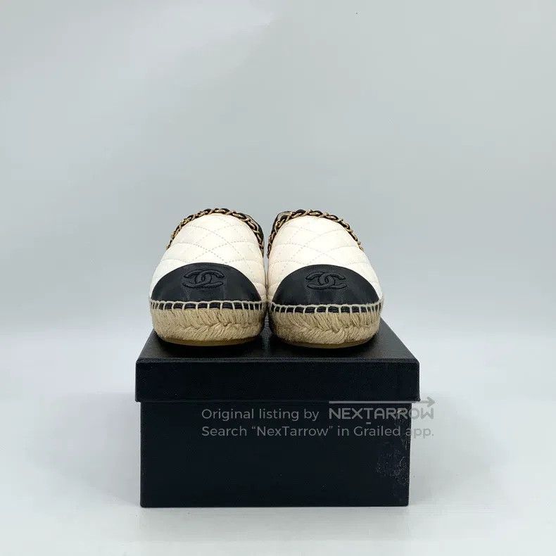Chanel Chanel White round toe diamond check casual flat woven fis Size US 5.5 / IT 35.5 - 8 Thumbnail