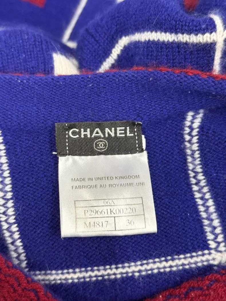 Chanel Chanel Color-blocked plaid cashmere knitted cardigan coat Size XS / US 0-2 / IT 36-38 - 4 Thumbnail
