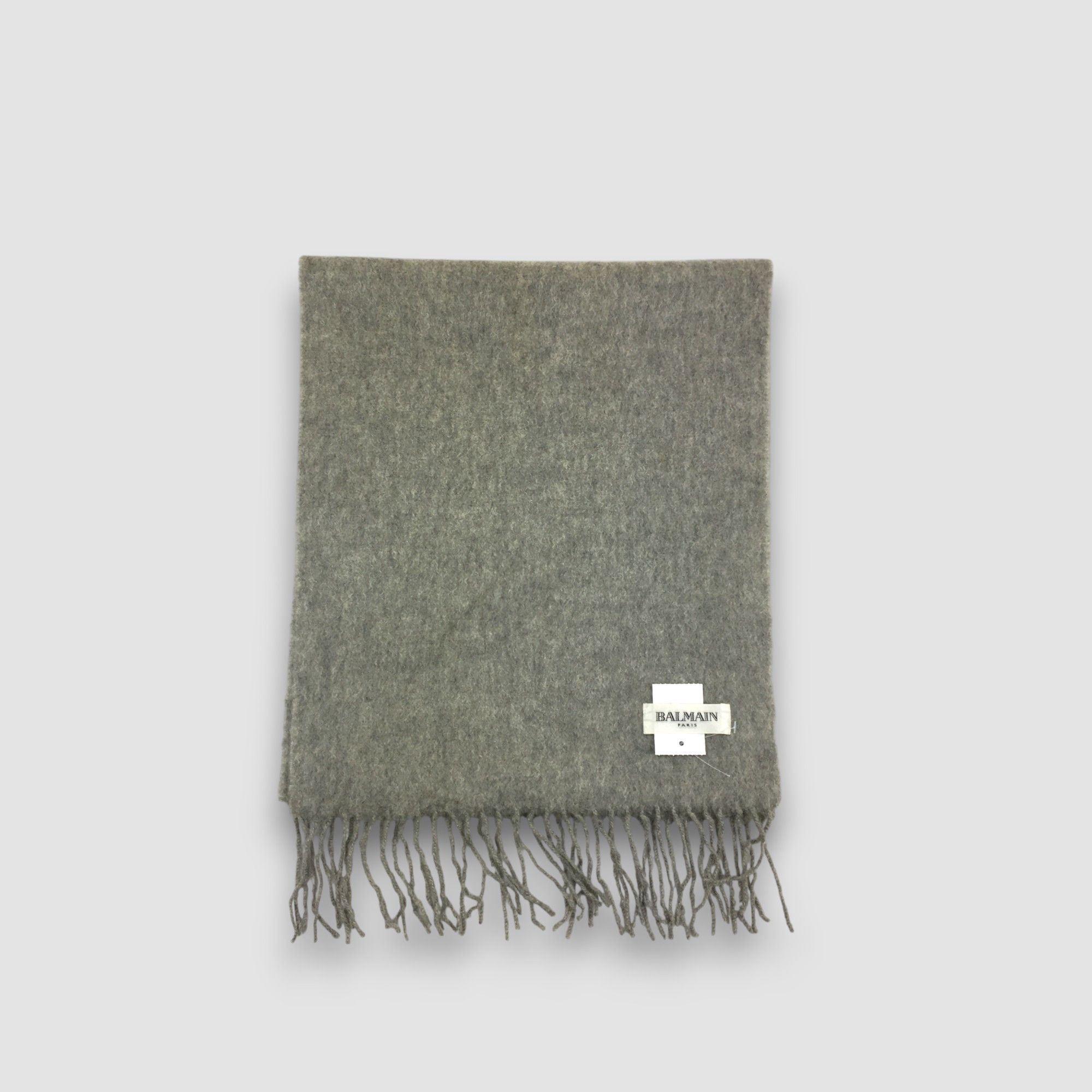 Japanese Brand Vintage Y2K Balmain Scarf Muffler Wool Cashmere Scarves Size ONE SIZE - 2 Thumbnail