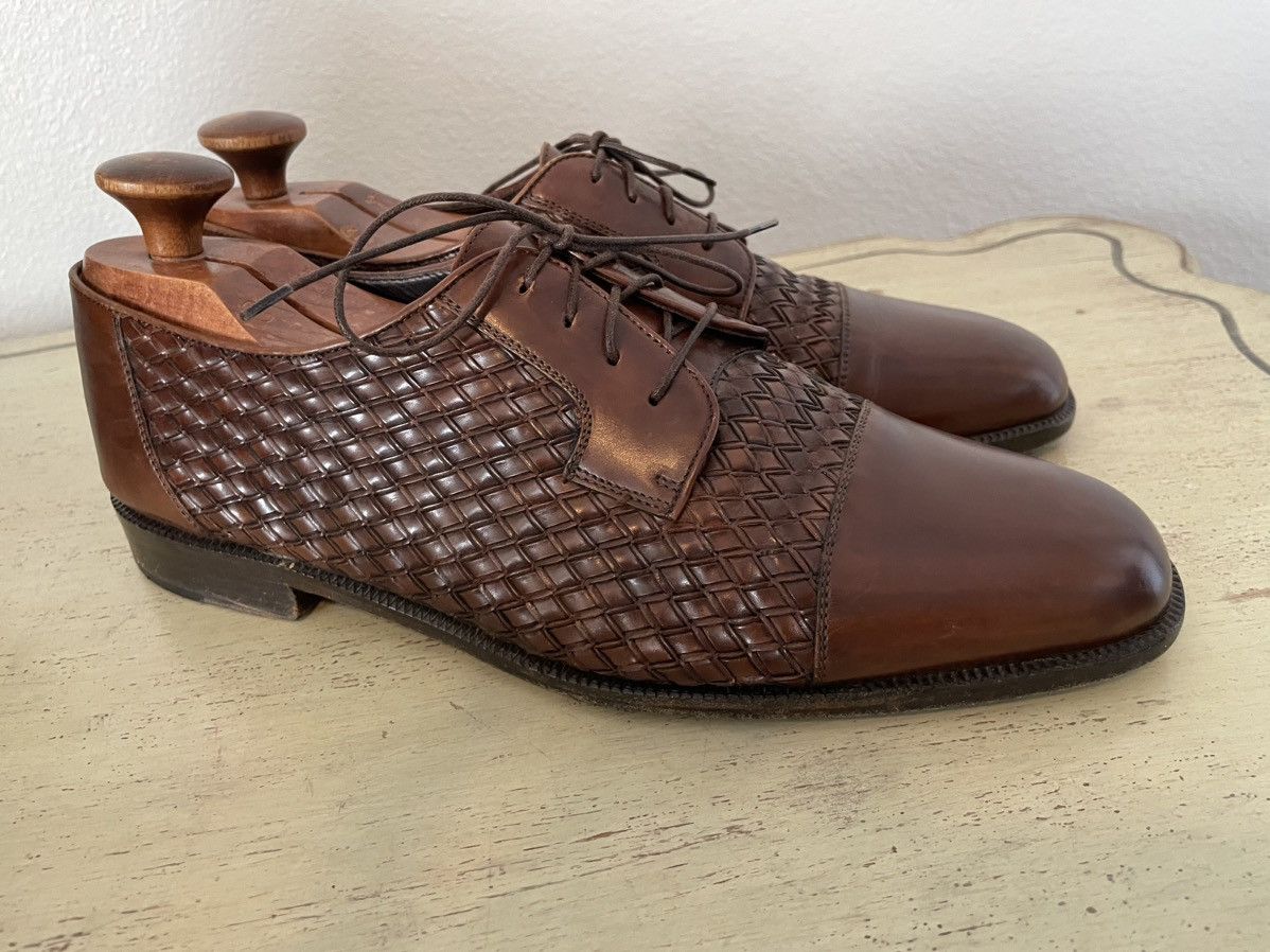 Bragano × Cole Haan Woven Leather Cap Toe Oxfords Size US 11 / EU 44 - 1 Thumbnail