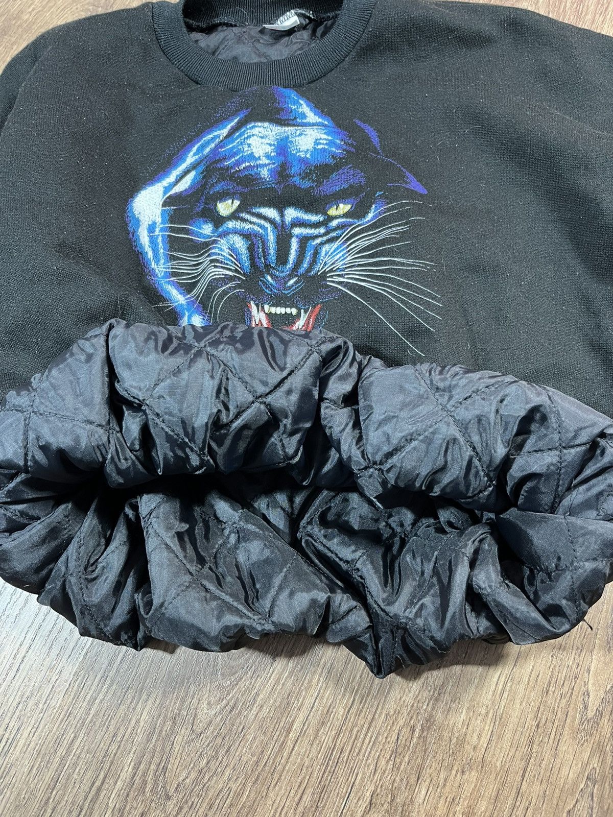 Vintage Vintage 90s Panther Sweatshirt Quilted Lined Jacket Size US L / EU 52-54 / 3 - 10 Thumbnail