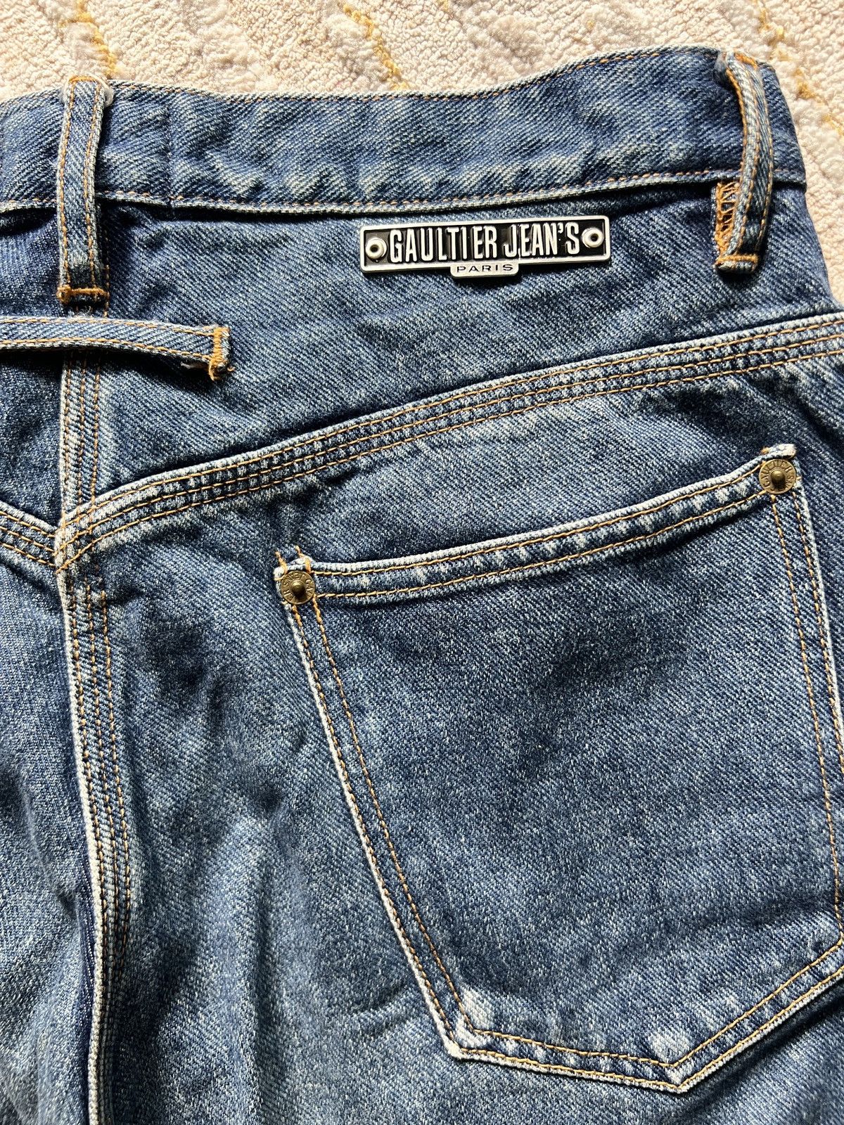 Designer × Jean Paul Gaultier Vintage JPG Gaultier Jeans Straight Wide Denim Jeans Size US 30 / EU 46 - 8 Thumbnail