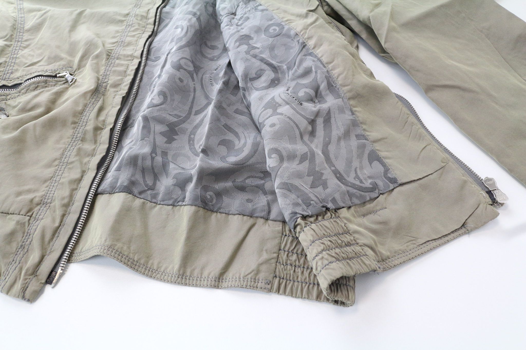 John Richmond EU48 Khaki Green Silk Blend Jacket 74999 Size US M / EU 48-50 / 2 - 7 Thumbnail