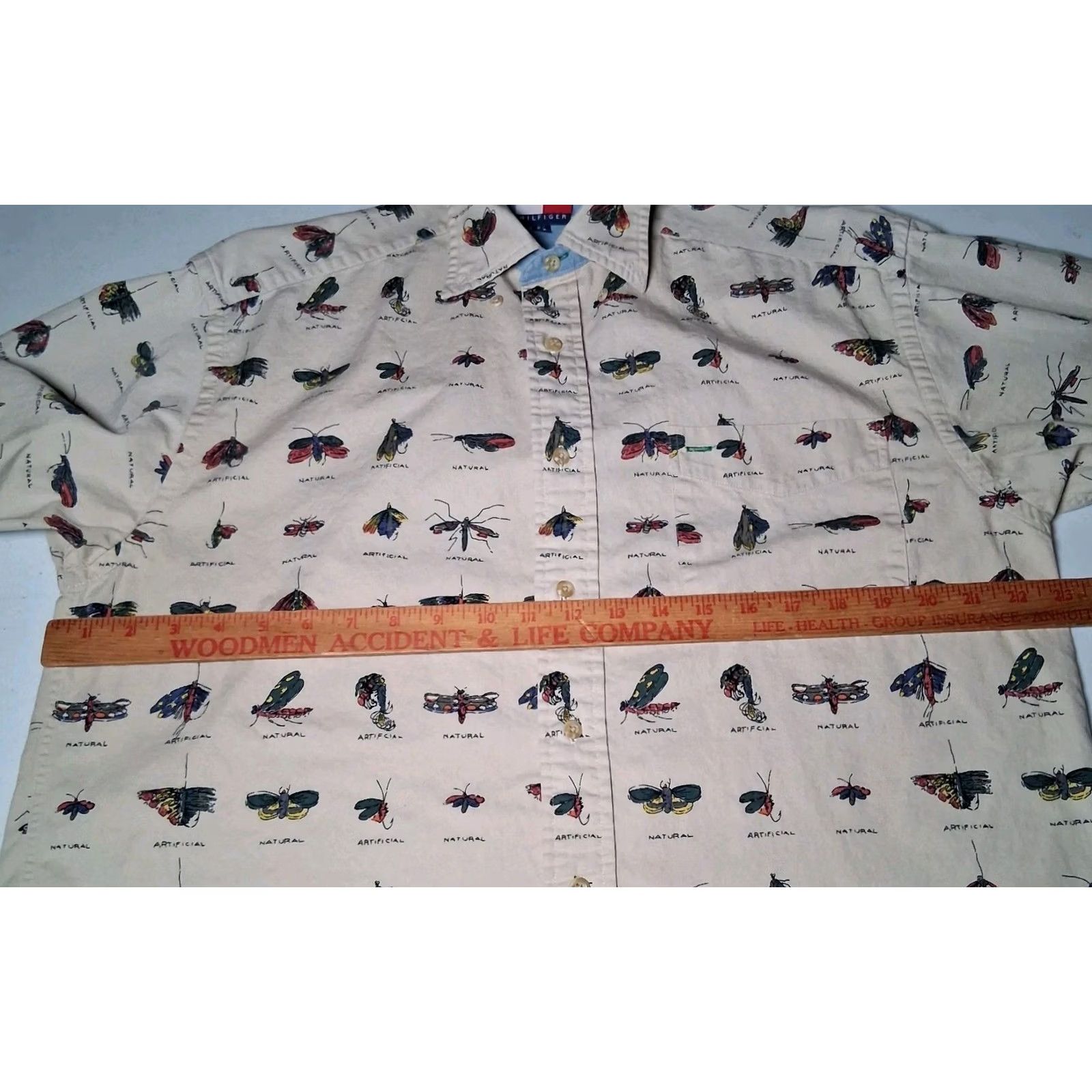 Tommy Hilfiger VINTAGE Tommy Hilfiger Shirt Men Small Fly Fishing Lures Fisherman Outdoors Fish Casual Button-Down Collared Long Sleeve Beige Cotton Size US S / EU 44-46 / 1 - 4 Thumbnail