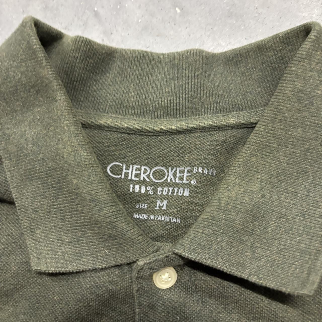 Japanese Brand × Vintage Crazy Vintage Y2K/2000s Grunge Olive Green Earth Tone Striped Essential Polo Shirt! Size US M / EU 48-50 / 2 - 3 Thumbnail