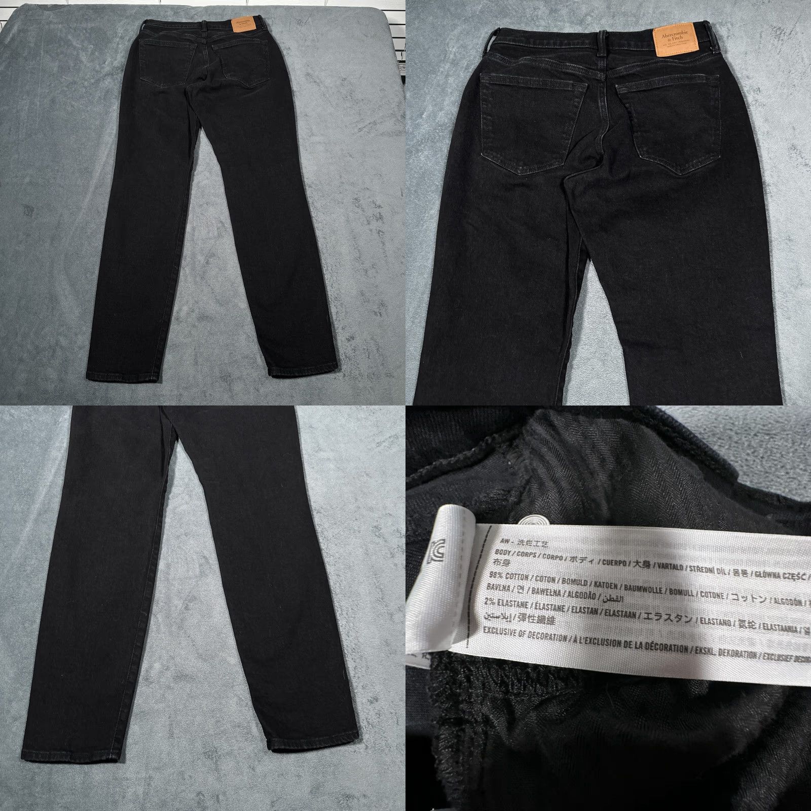 Abercrombie & Fitch Abercrombie & Fitch Jeans Mens 28x31 Black Slim Distressed 90s Style Size US 28 / EU 44 - 8 Thumbnail
