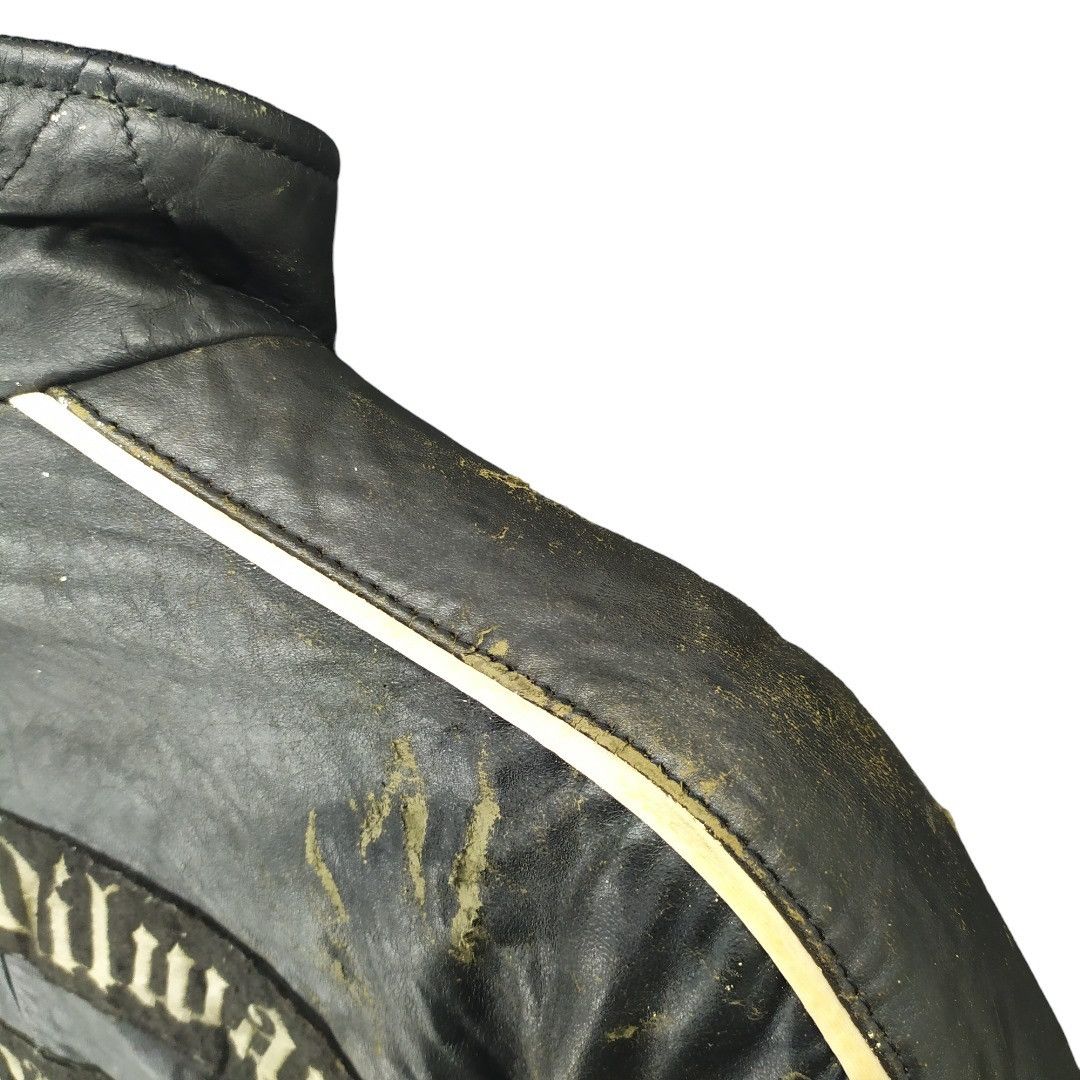 Harley Davidson TRASHED🔥 80's HD Patches Big Logo Leather Jacket #949 Size US M / EU 48-50 / 2 - 4 Thumbnail