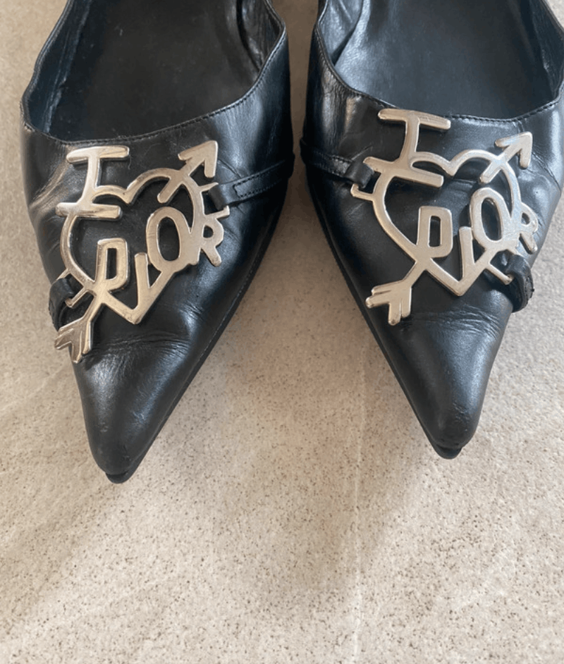 Dior Dior Shoes Ballet Heels Mules 2000 Black Leather Vintage Size US 6 / IT 36 - 2 Thumbnail