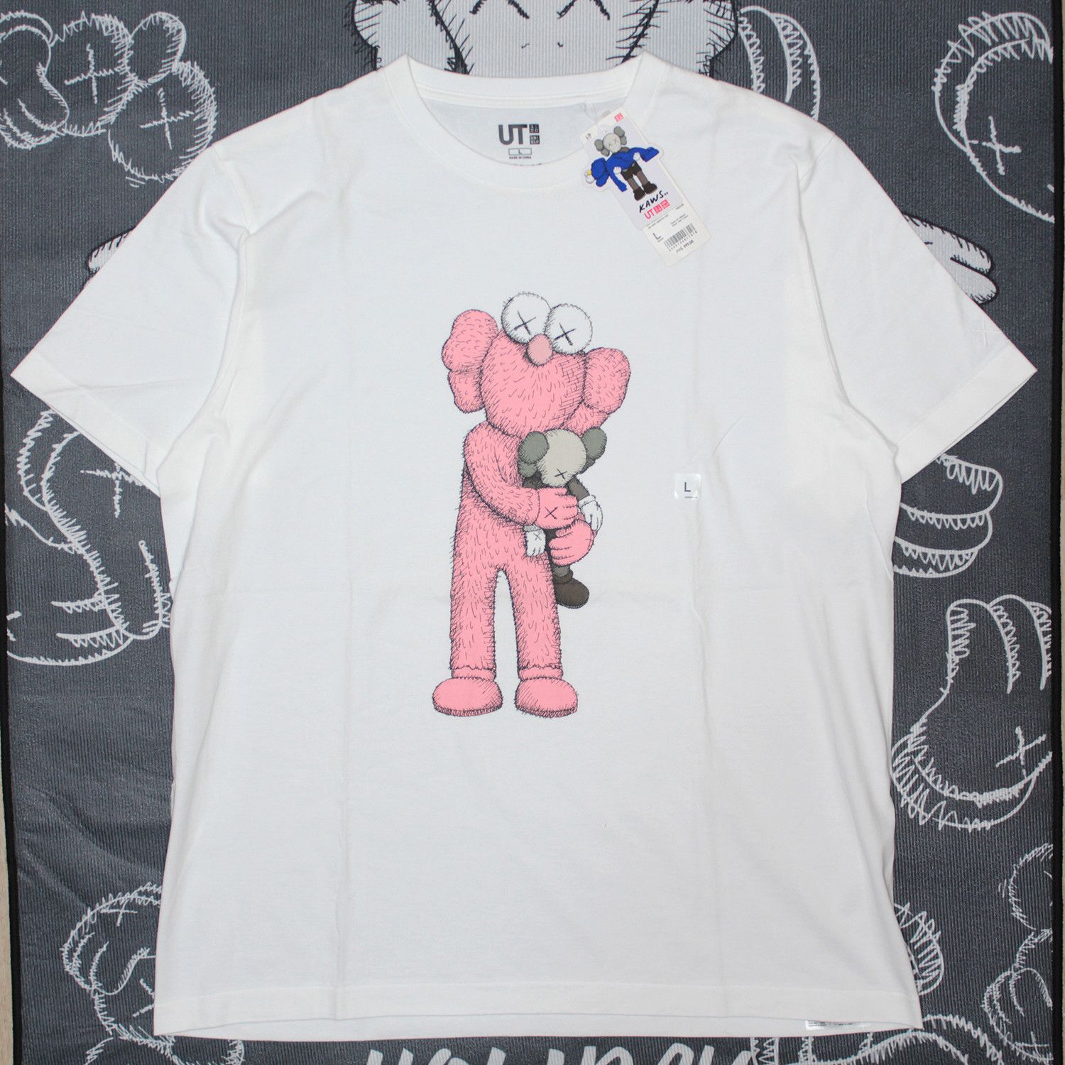 KAWS x Uniqlo Pink BFF Tee white