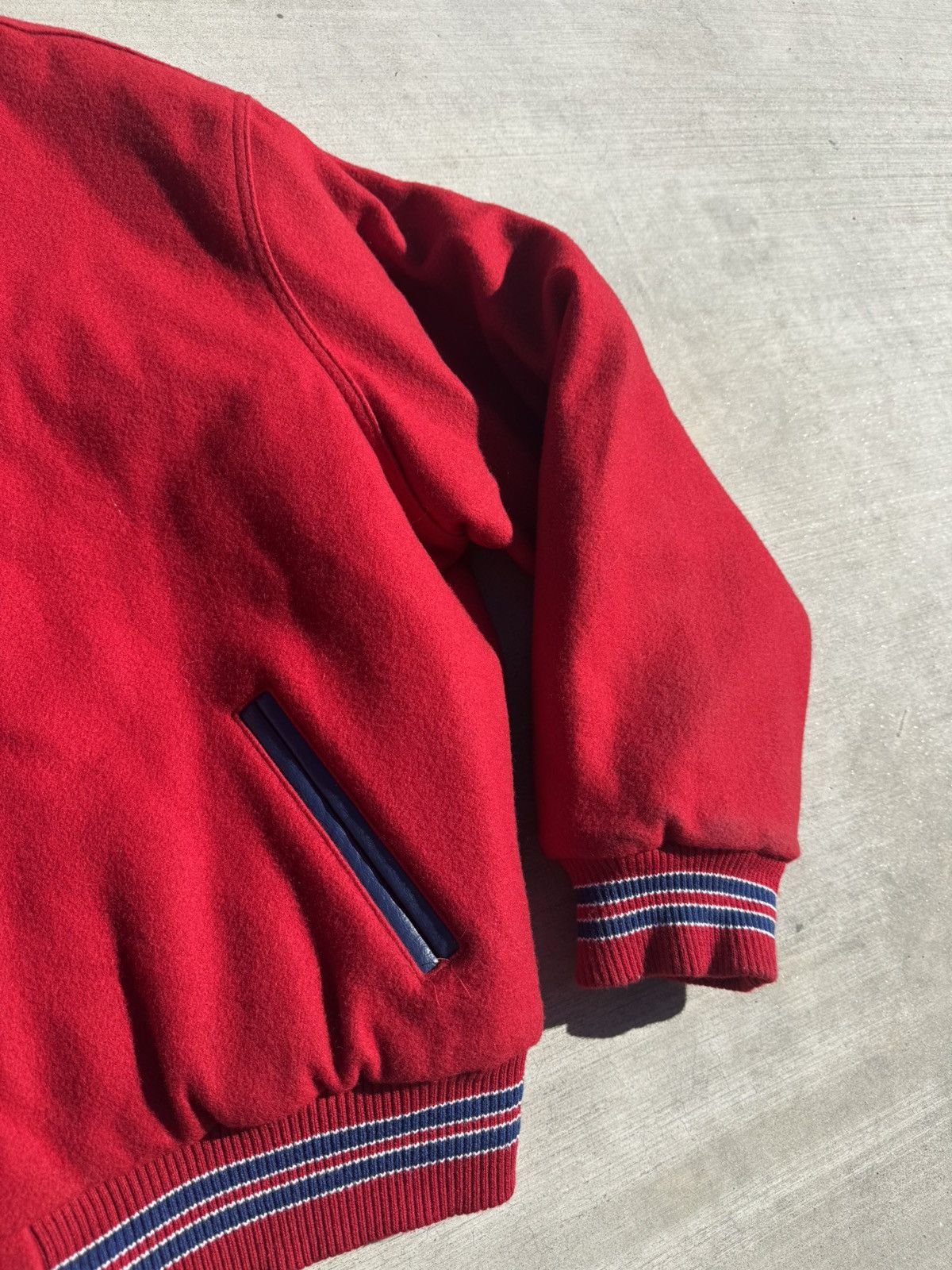 Rennoc VTG RENNOC RED NAVY BLUE WOOL VARSITY BOMBER JACKET XXL 2XL Size US XXL / EU 58 / 5 - 4 Thumbnail