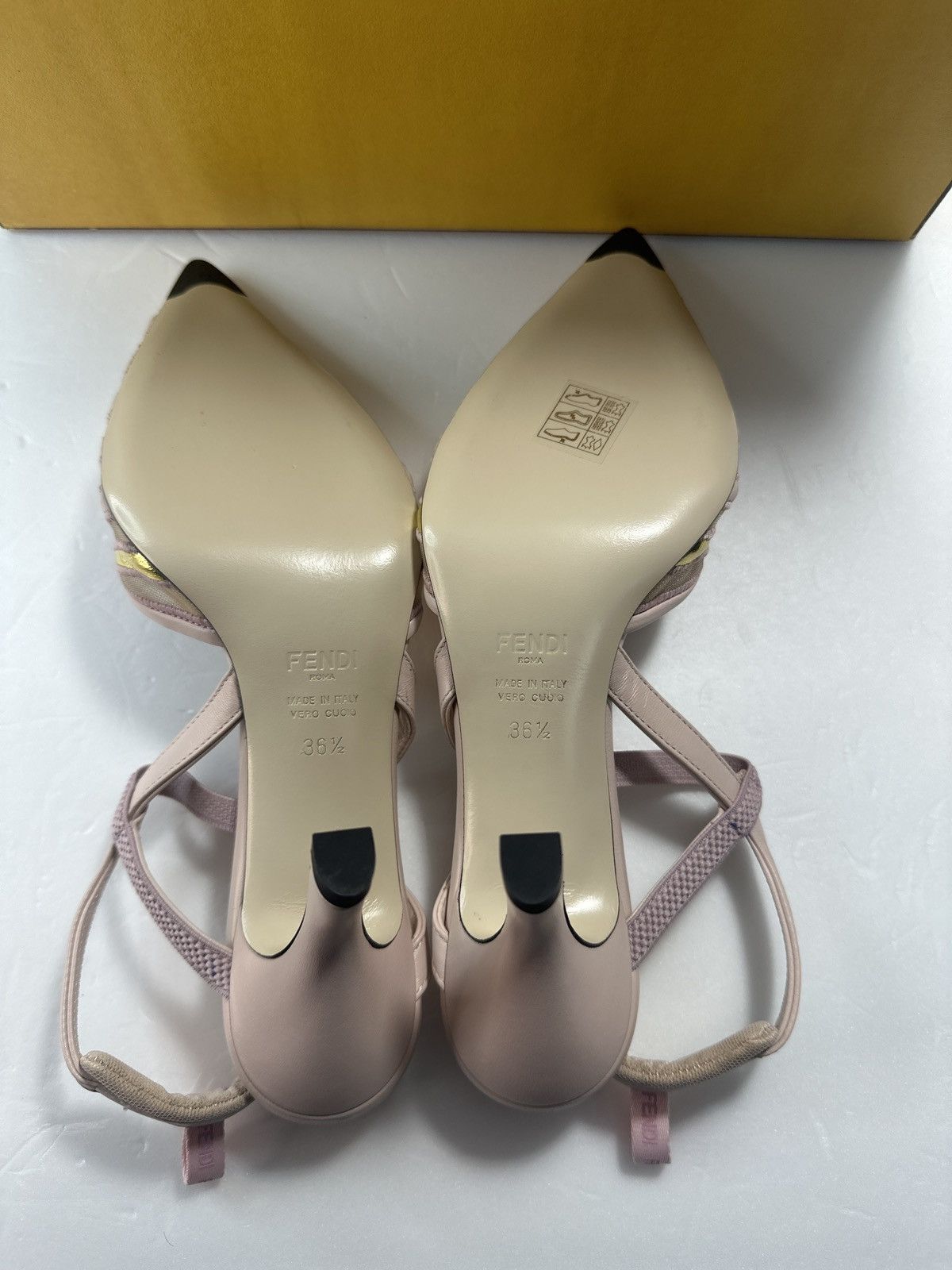 Gucci FENDI leather and mesh high-heeled slingbacks Size US 6.5 Size US 6.5 / IT 36.5 - 7 Thumbnail