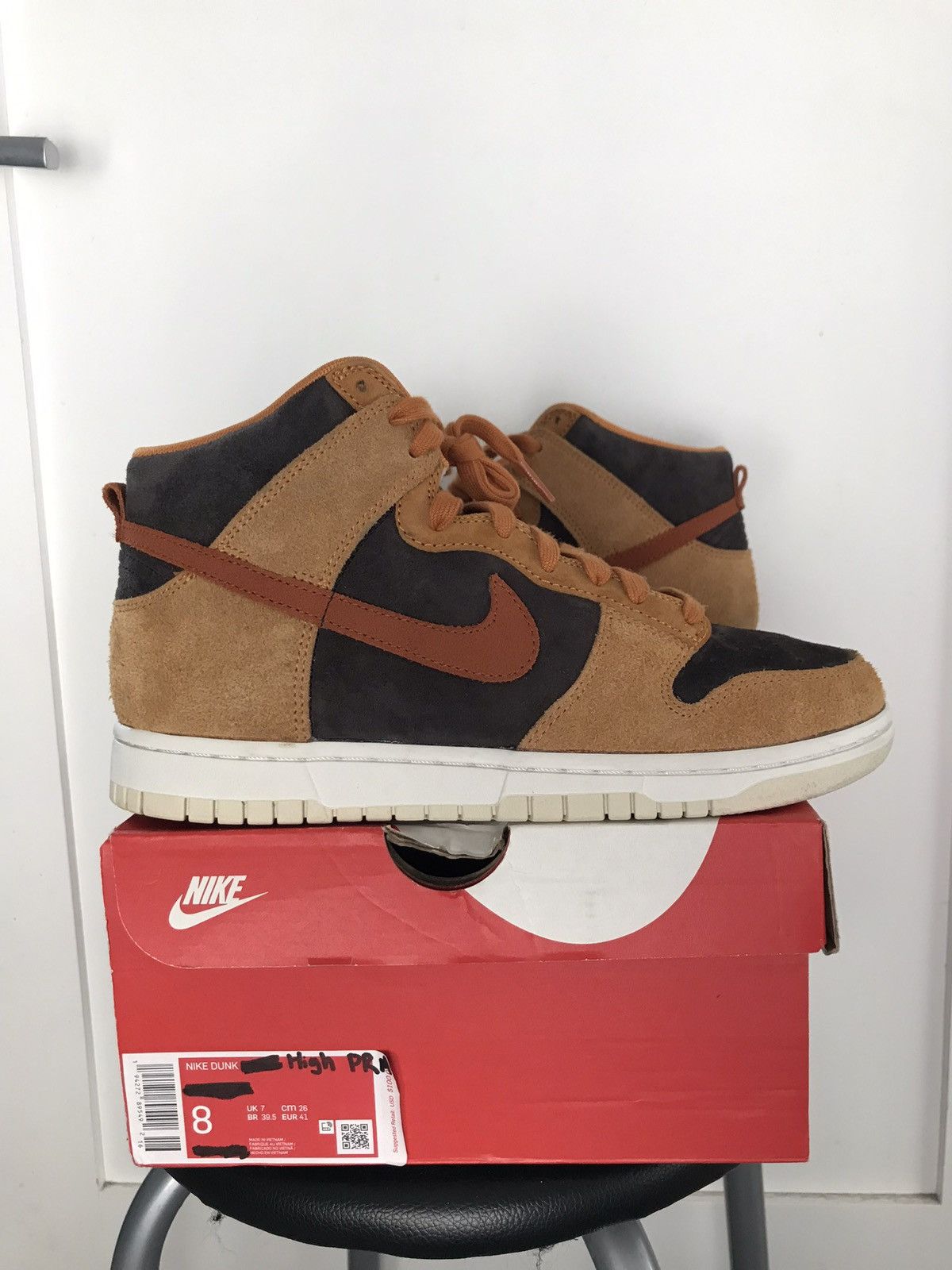 Nike SB dunk high PRM dark russet size 8