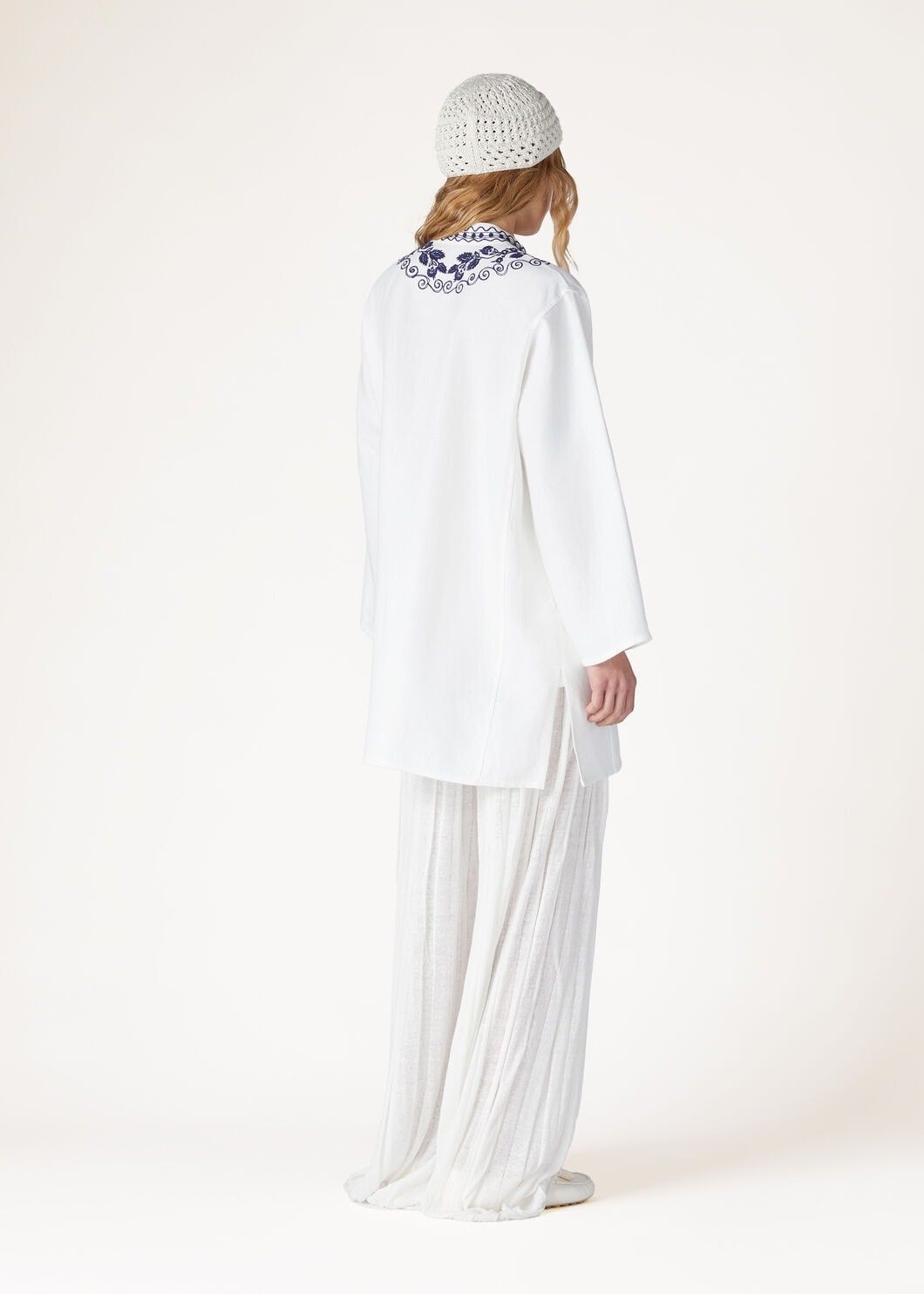 Loro Piana o1srvl11e0725 FAN9903 Sophia Silk Shirt in White Size L / US 10 / IT 46 - 5 Thumbnail