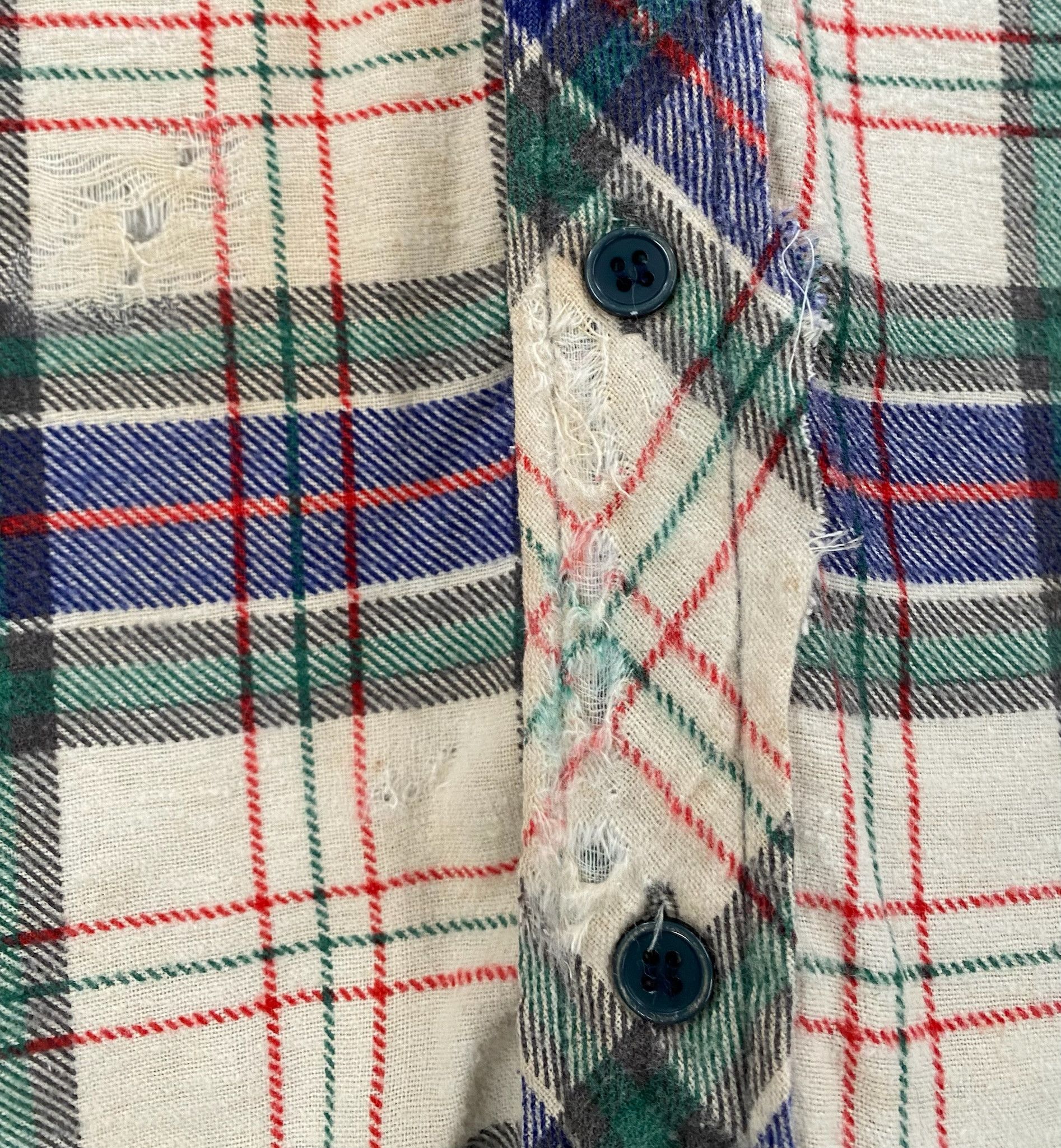 Vintage 80’s Outreach Plaid Lined Flannel Distressed Shirt Large Size US L / EU 52-54 / 3 - 4 Thumbnail