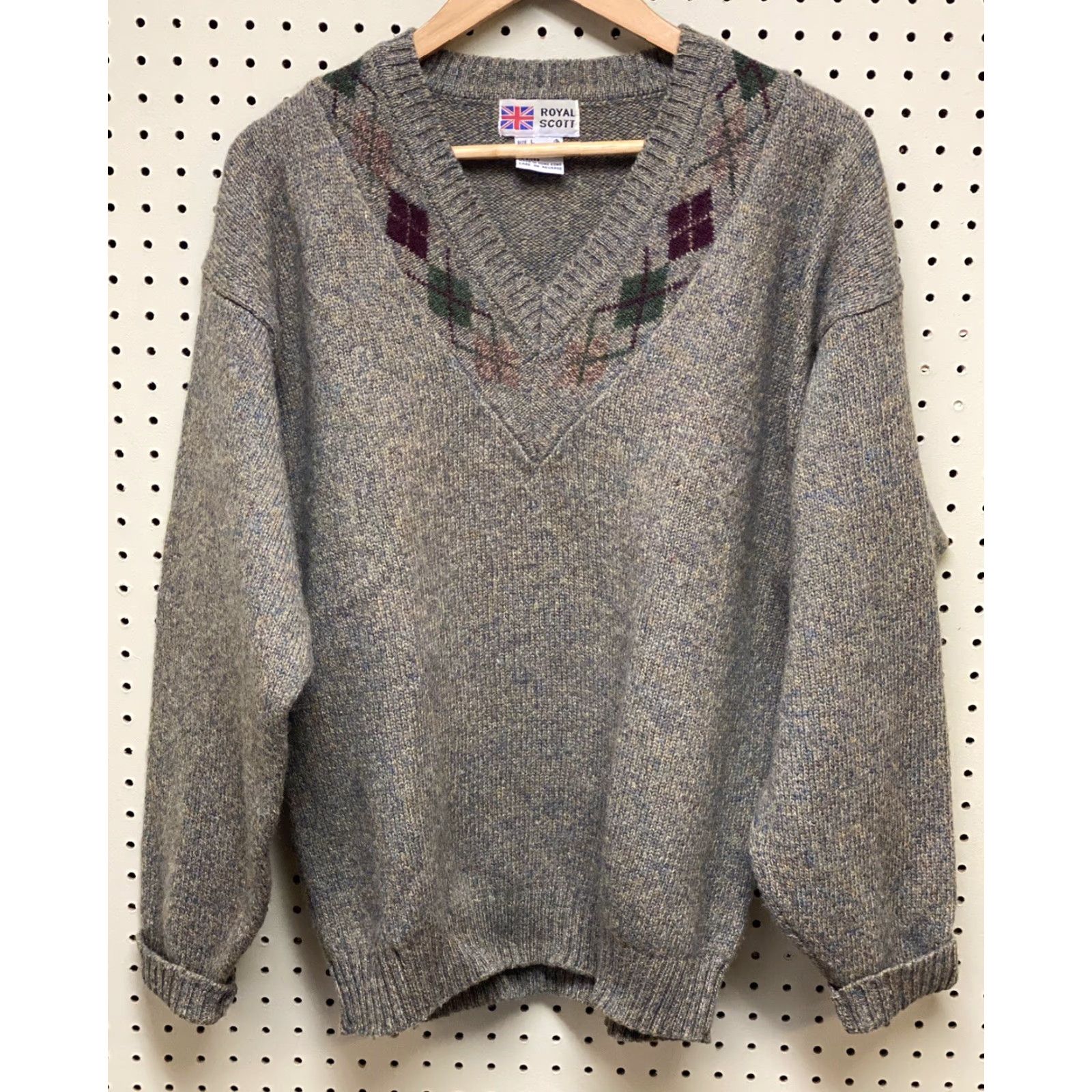 Vintage VINTAGE Royal Scott Cardigan Sweater Men’s 100% Shetland Wool V-Neck Large L Brown Pullover Size US L / EU 52-54 / 3 - 2 Thumbnail