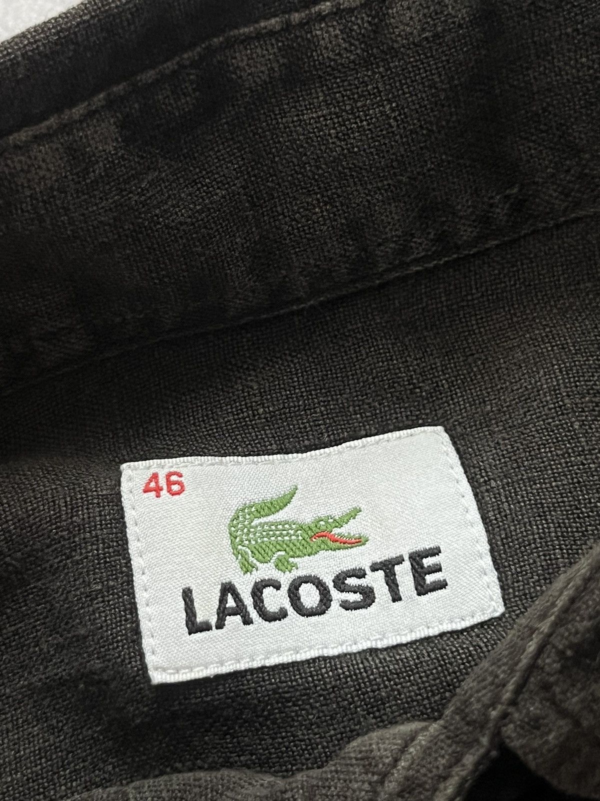 Lacoste Vintage Lacoste Brown 100% linen shirt short sleeve size 46 Size US XXL / EU 58 / 5 - 8 Thumbnail