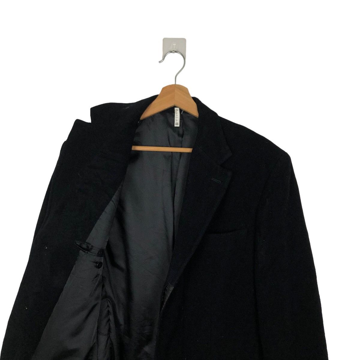 Comme Ca Ism RICH BLACK - HERRINGBONE WOOL DOUBLE BREAST LONG JACKET Size US M / EU 48-50 / 2 - 9 Thumbnail