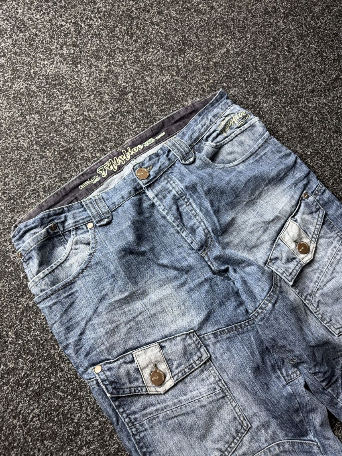 Vintage Y2K Retro Rap Cargo Denim Baggy Distressed Streetwear Size US 36 / EU 52 - 6 Thumbnail