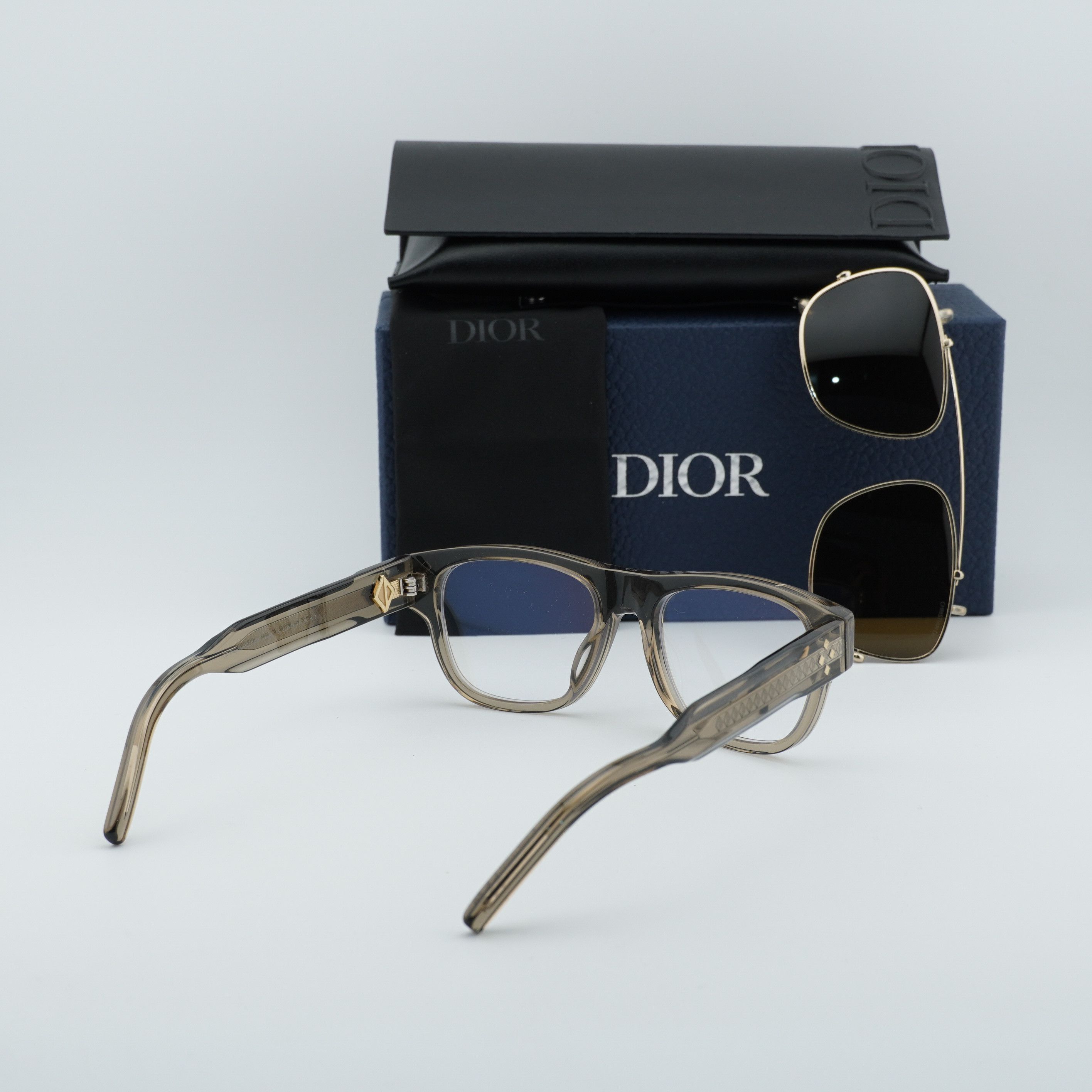 Dior Dior CD DIAMONDO S10I 64BB Eyeglasses Brown 53mm Square Fram Size ONE SIZE - 9 Thumbnail