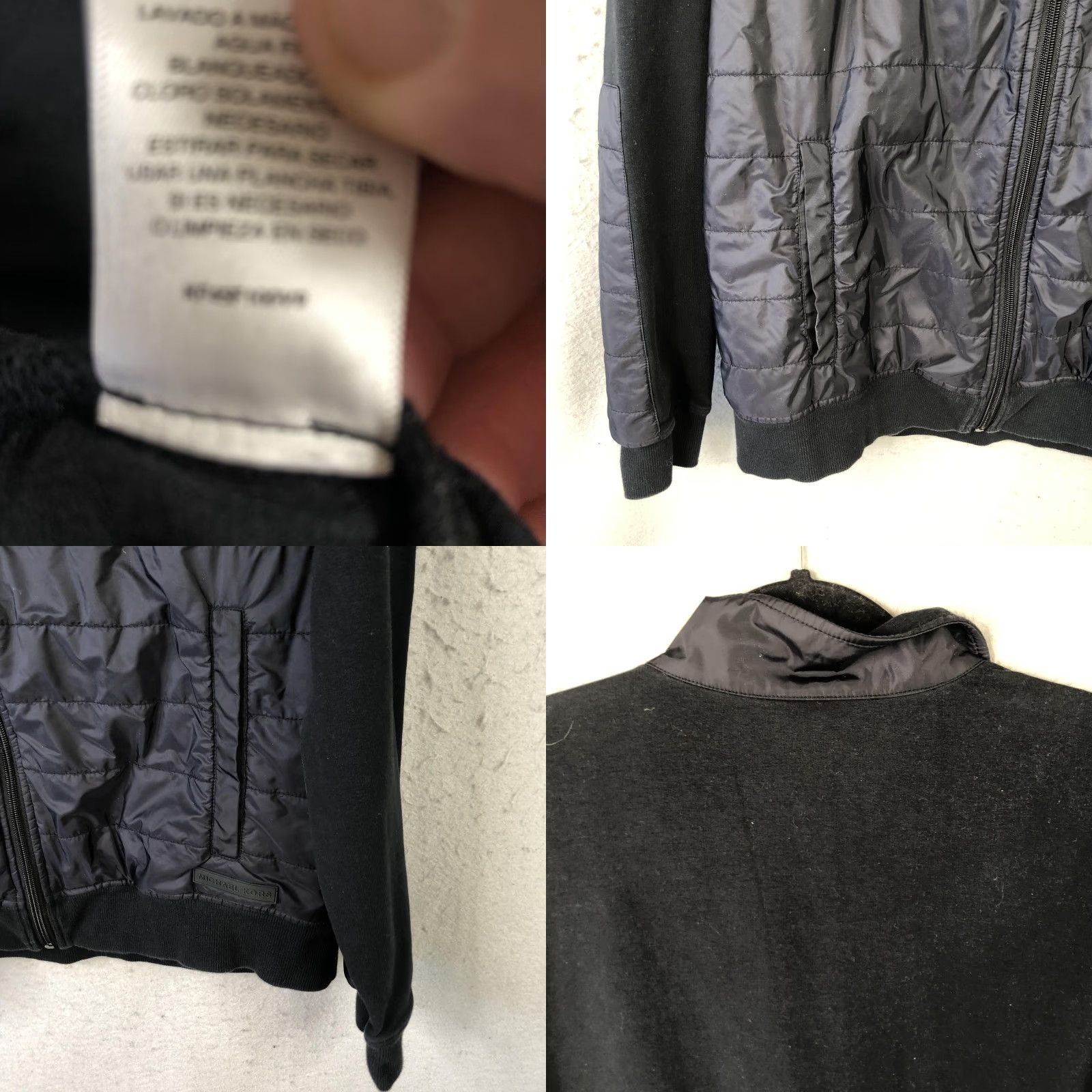 Michael Kors Michael Kors Jacket Mens XL Black Quilted Nylon Front Knit Bomber Full Zip Size US XL / EU 56 / 4 - 8 Thumbnail