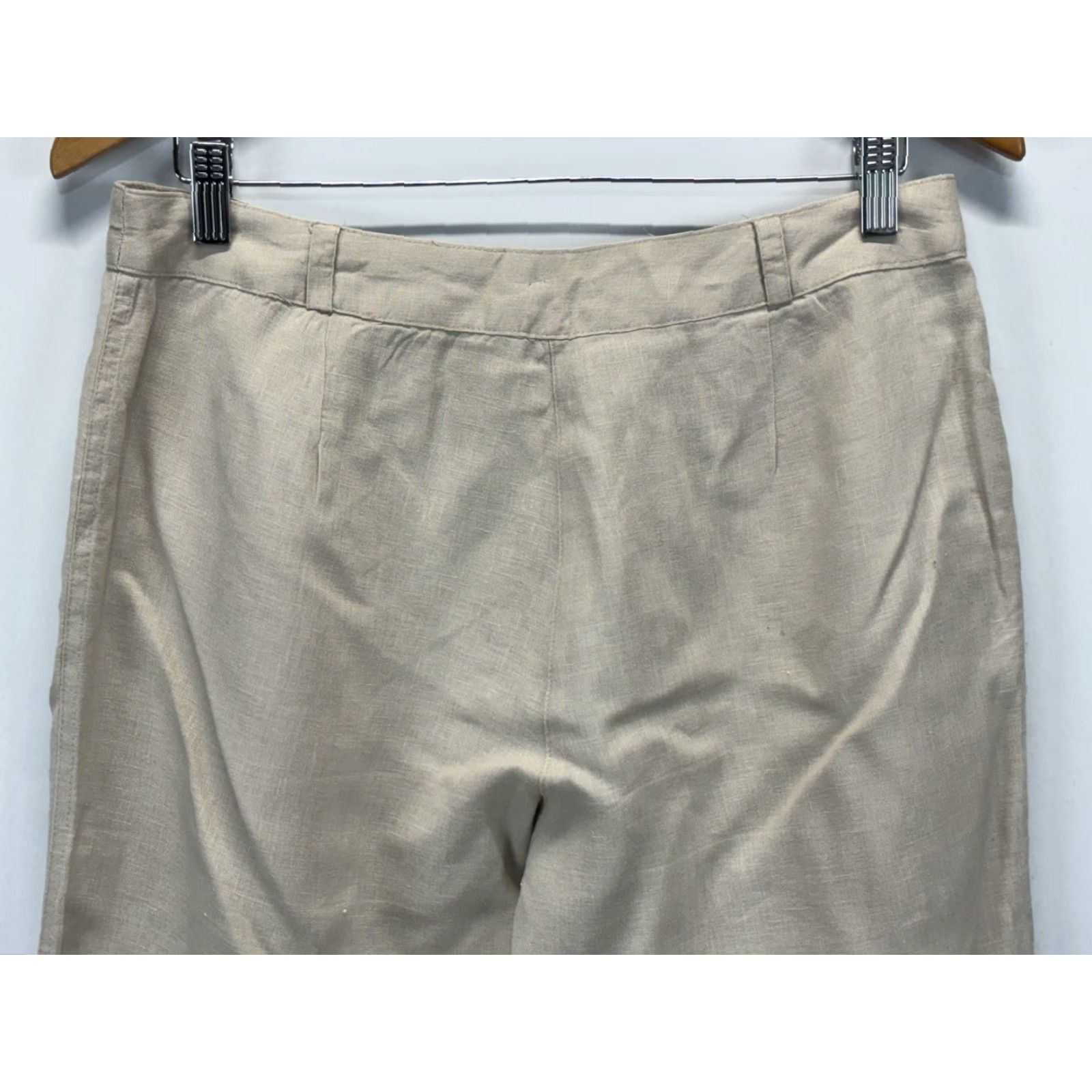 Vintage Ecologie Linen Culotte Pants Women’s Sz 10 Beige Wide Leg Lined 30x18 Coastal Size 32" / US 10 / IT 46 - 4 Thumbnail