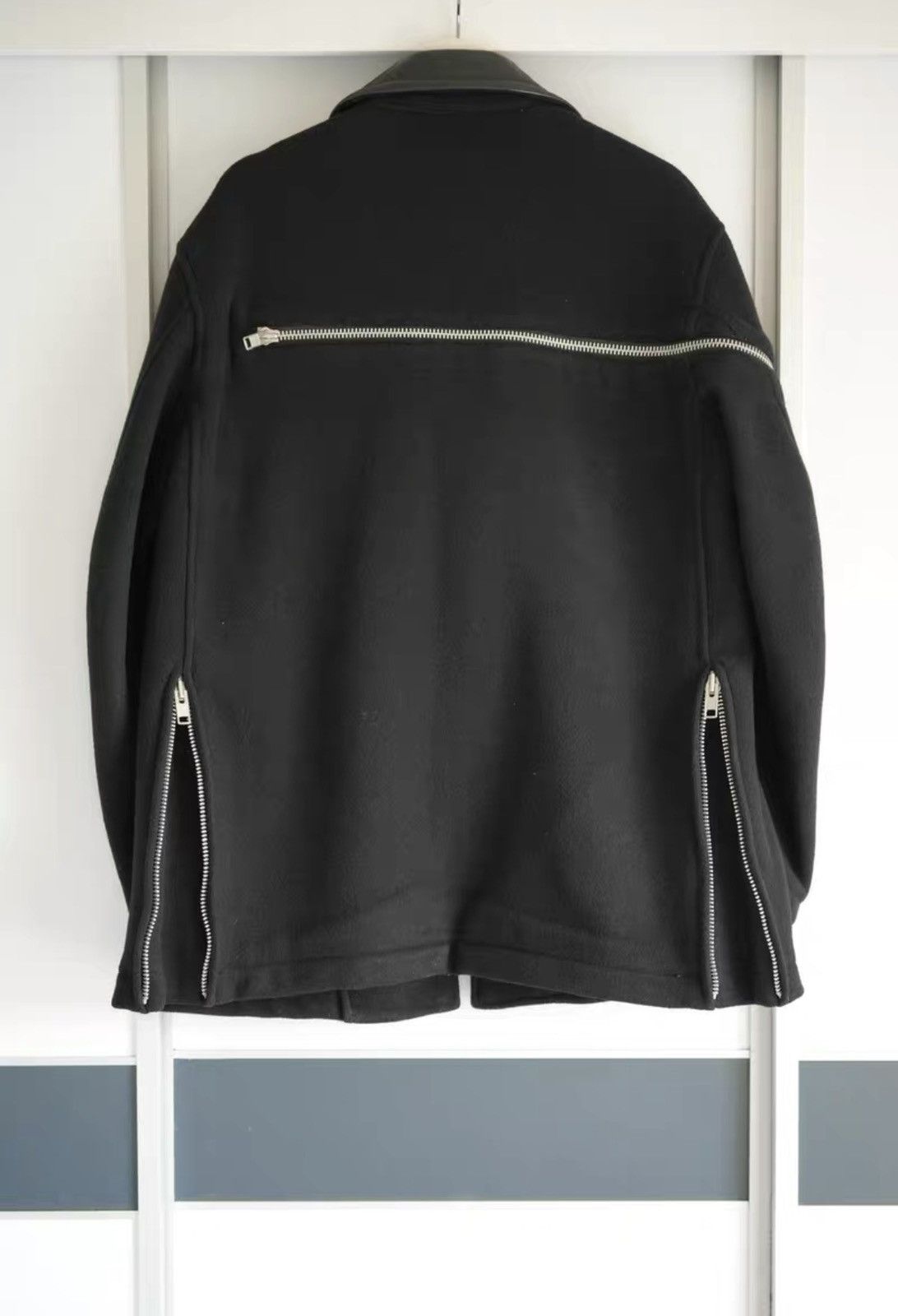 Yohji Yamamoto Yohji Yamamoto 04aw Back Zip Leather Collar Jacket K4 Size US L / EU 52-54 / 3 - 2 Thumbnail