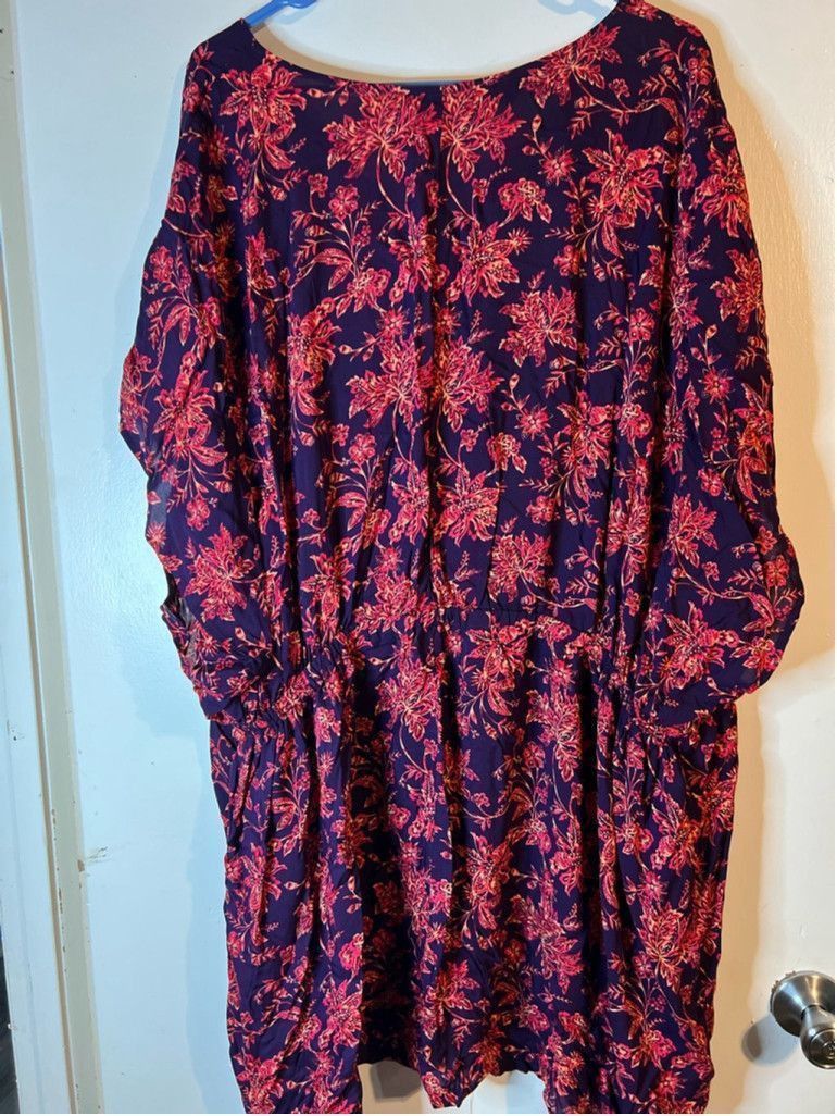Lands' End Women's Lands' End Purple Floral Dress Size XL-XXL Size XL / US 12-14 / IT 48-50 - 2 Thumbnail