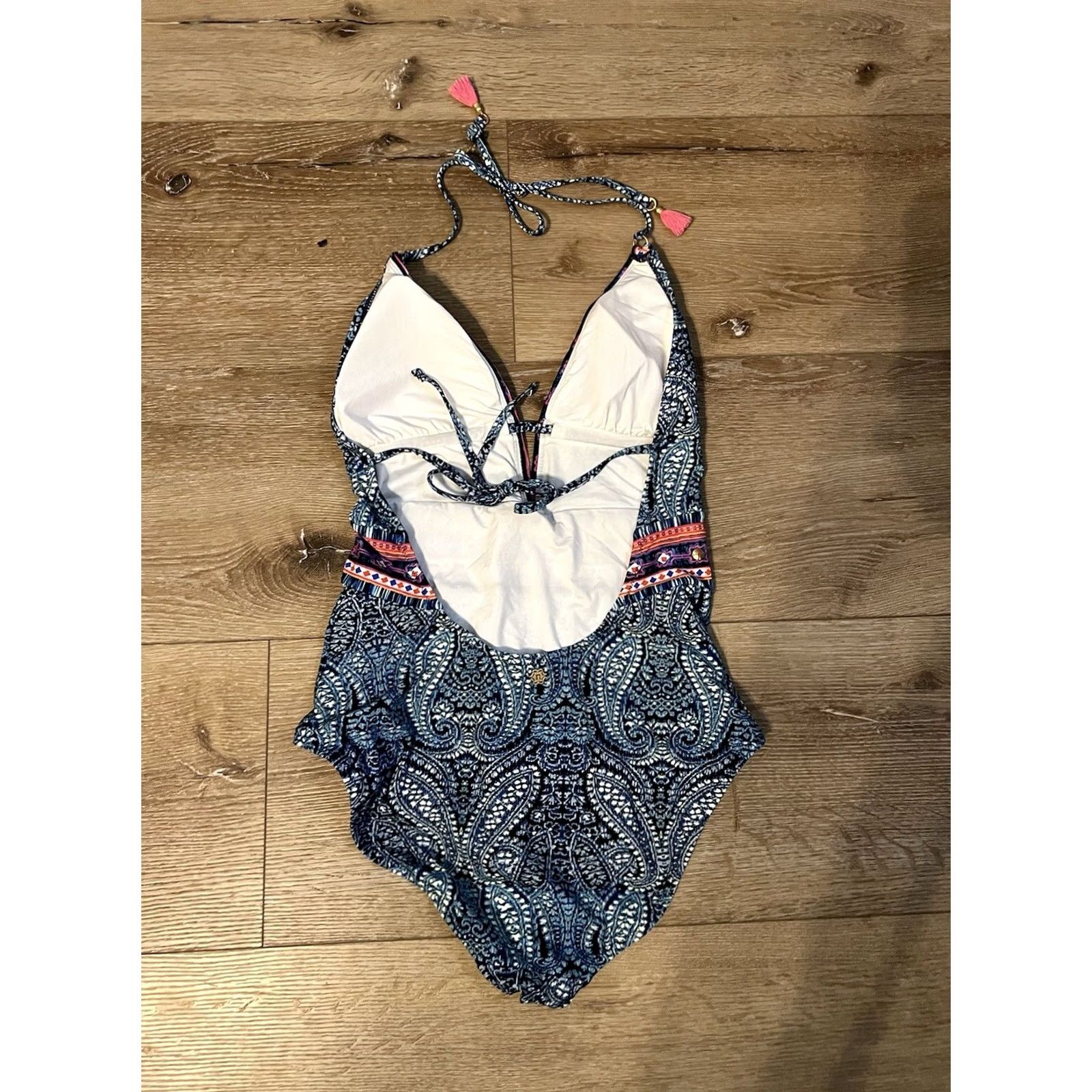 Nanette Lepore Nanette Lepore Utopia Goddess One Piece Swimsuit Floral Sz S Paisley Blue Tropical 100% Nylon Adjustable Womens Small Pattern Floral Vintage No Size ONE SIZE - 2 Thumbnail
