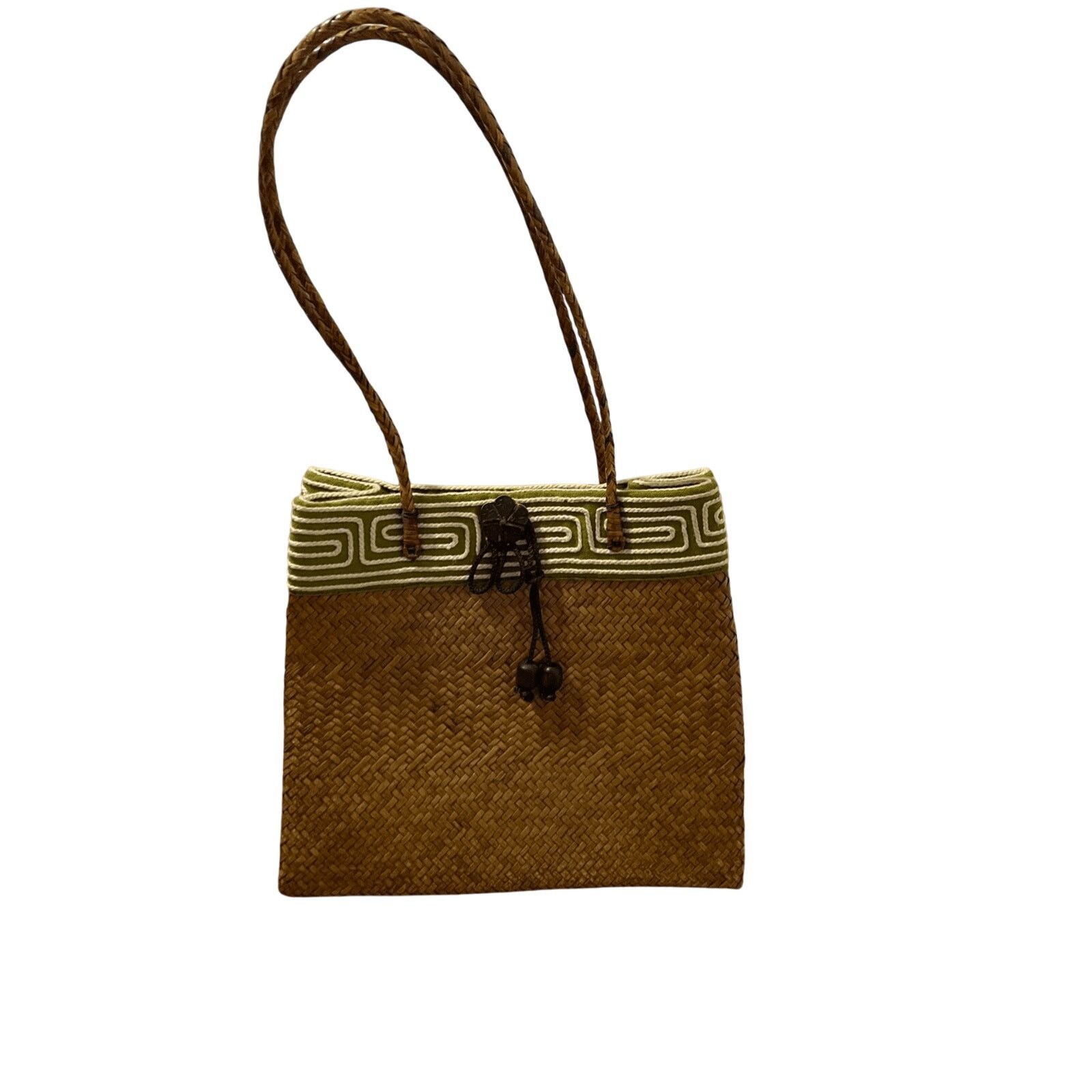 Other Woven Straw Women's Small Floral Earthly Bohemian Tote Size ONE SIZE - 2 Thumbnail