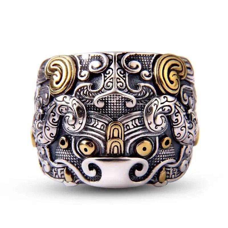 Designer × Jewelry Domineering Divine Beast Pattern Ring Size ONE SIZE - 5 Thumbnail