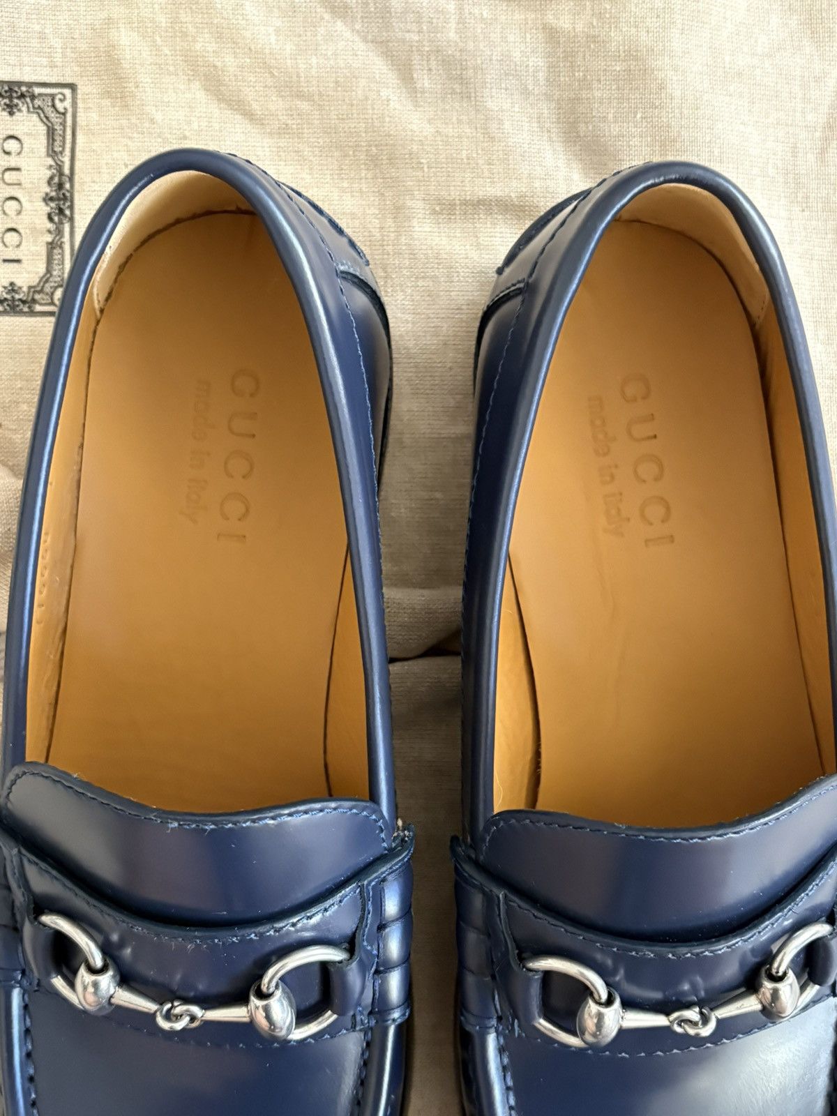 Gucci Navy Horsebit Loafers Size US 8 / EU 41 - 3 Thumbnail