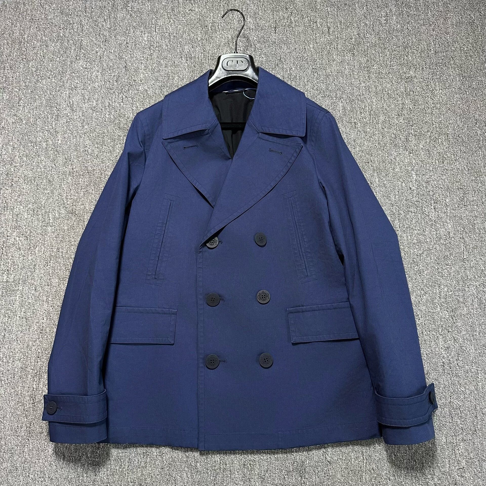 Dior Dior Double-Breasted Dark Blue Trench Coat Size US L / EU 52-54 / 3 - 1 Thumbnail