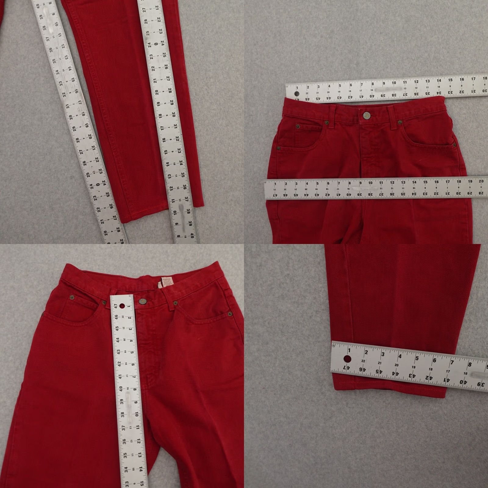 Calvin Klein VINTAGE Calvin Klein Womens Jeans 12 (12X28) Red Denim High Rise Zipper Fly Straight Jeans Womens Size 12 Red Denim Zipper Size 34" / US 12 / IT 48 - 8 Thumbnail