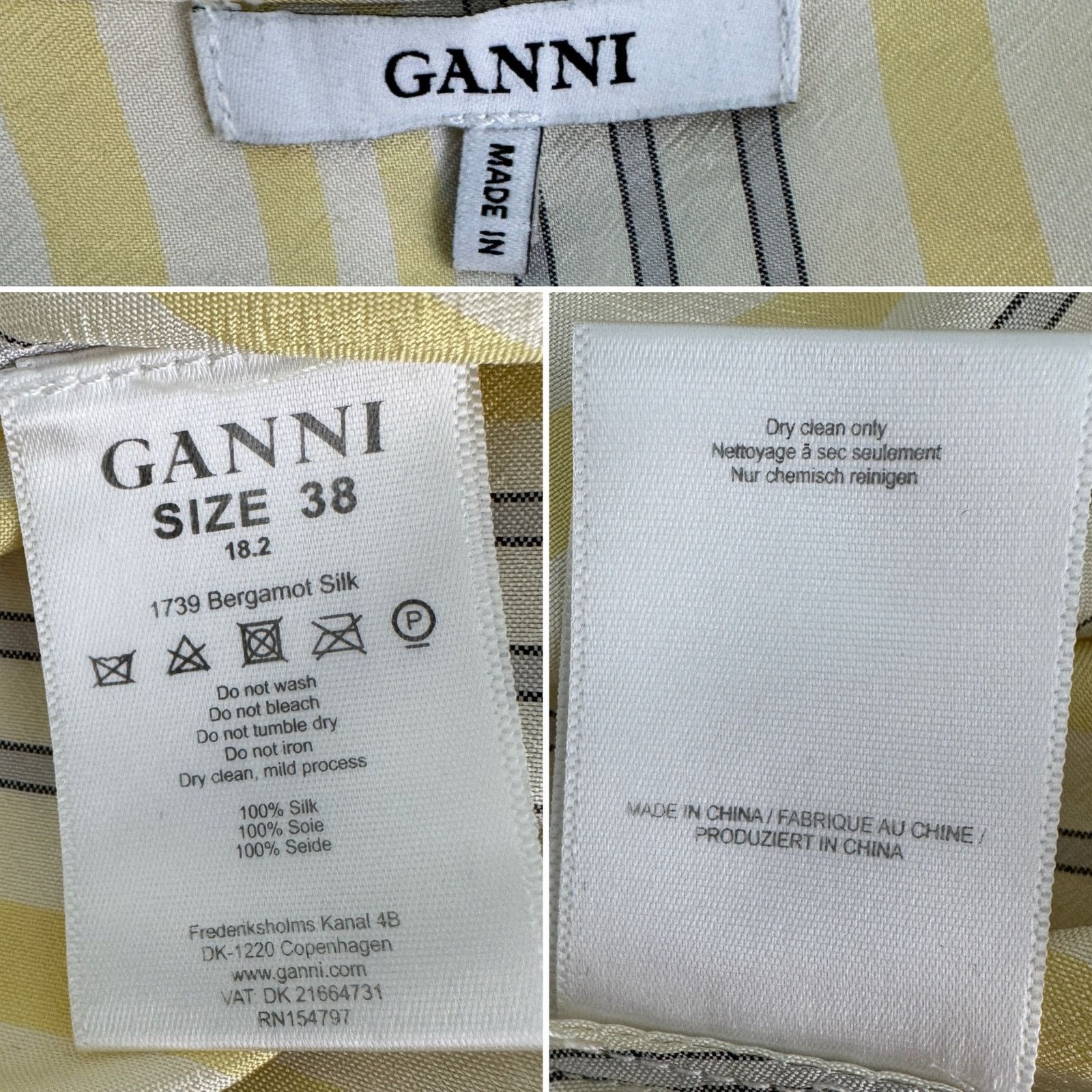 Ganni Ganni Bergamot silk wrap dress yellow stripe size 38 / US 6 Size M / US 6-8 / IT 42-44 - 13 Thumbnail
