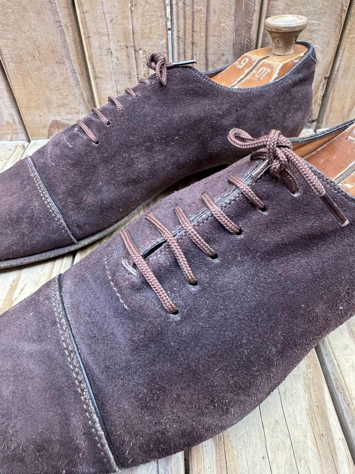 Gucci Gucci brown suede Leather Men's Dress Shoes UK 10.5 EUR 44.5 Size US 11 / EU 44 - 5 Thumbnail