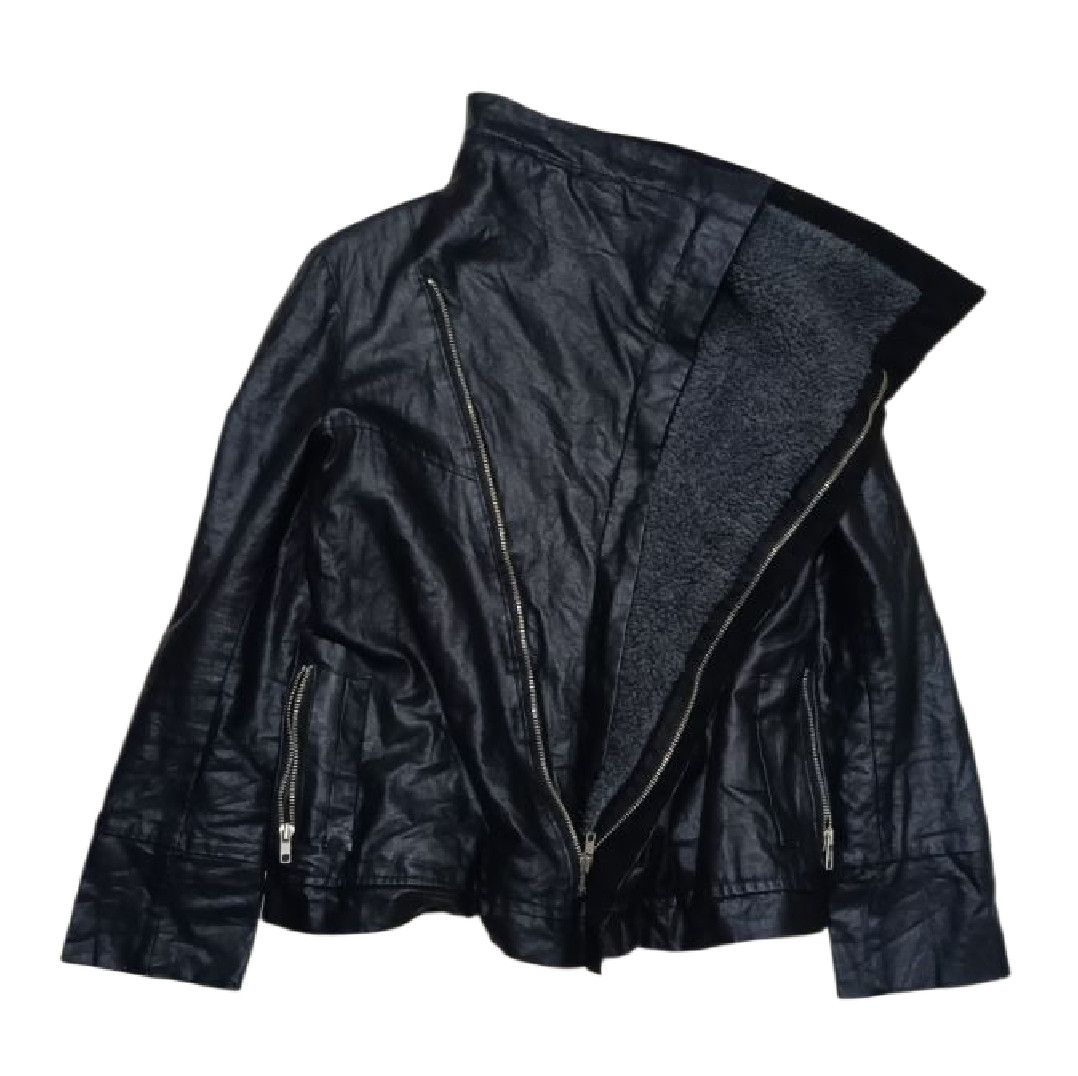 14th Addiction × Isamu Katayama Backlash × Le Grande Bleu (L.G.B.) Shearling Bauhaus Leather Asymmetrical Jacket Size M / US 6-8 / IT 42-44 - 2 Thumbnail